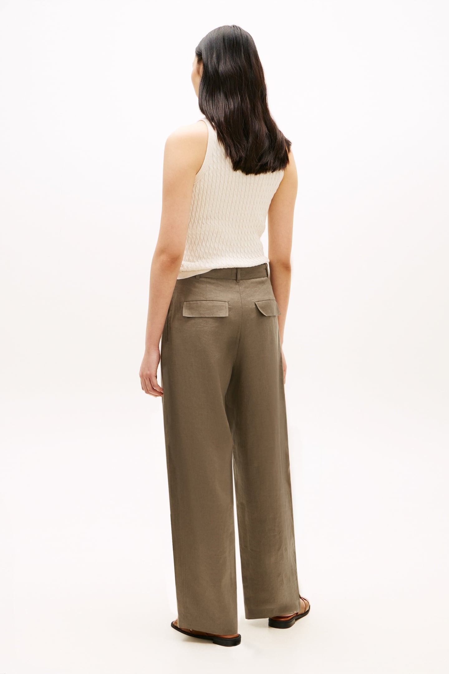 LINEN UTILITY BARREL JEANS MEDITERRANEAN OLIVE 3