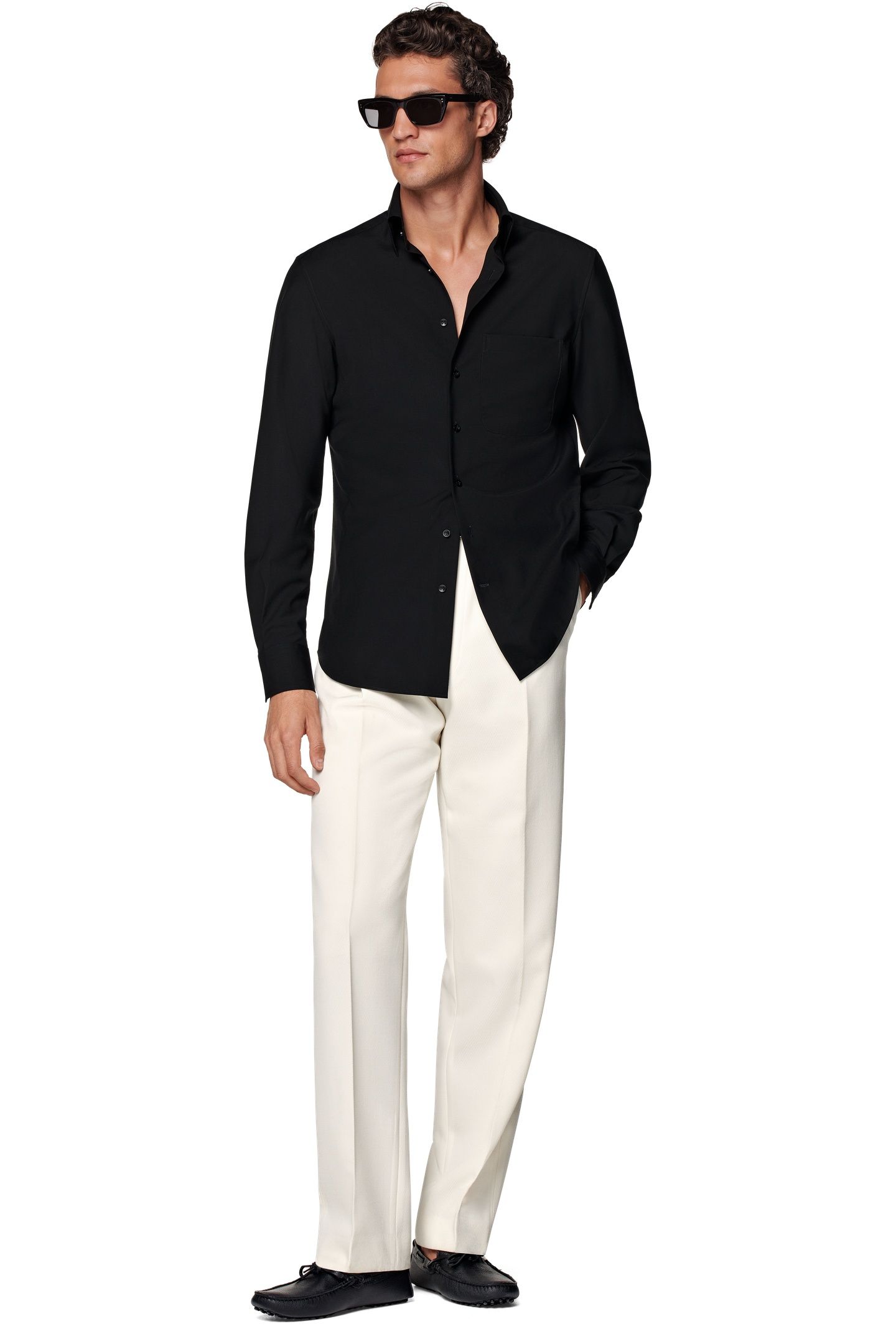 WASHABLE WOOL BLACK CASUAL SHIRTS BLACK 3