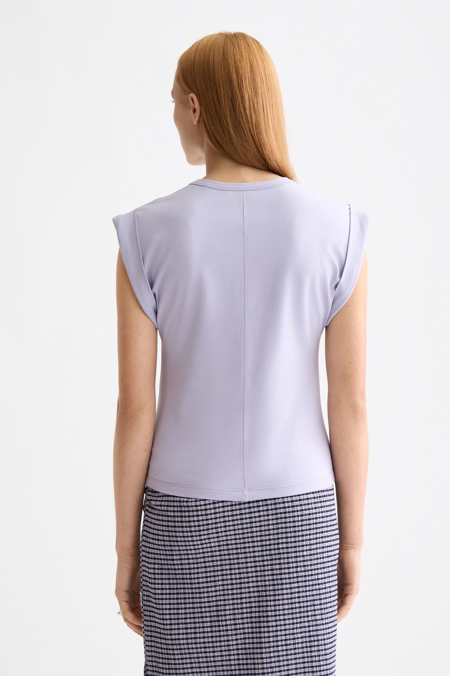 FITTED ROLLED-UP SLEEVE T-SHIRT LANGUID LAVENDER 7
