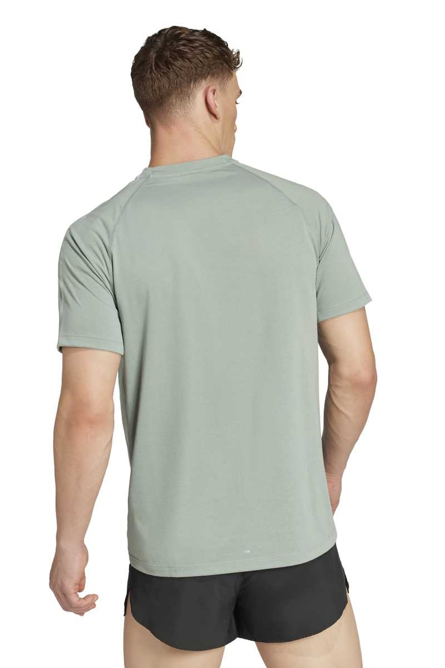 UNISEX PERFORMANCE OWN THE RUN 3 STRIPES T-SHIRT SILVER GREE 2