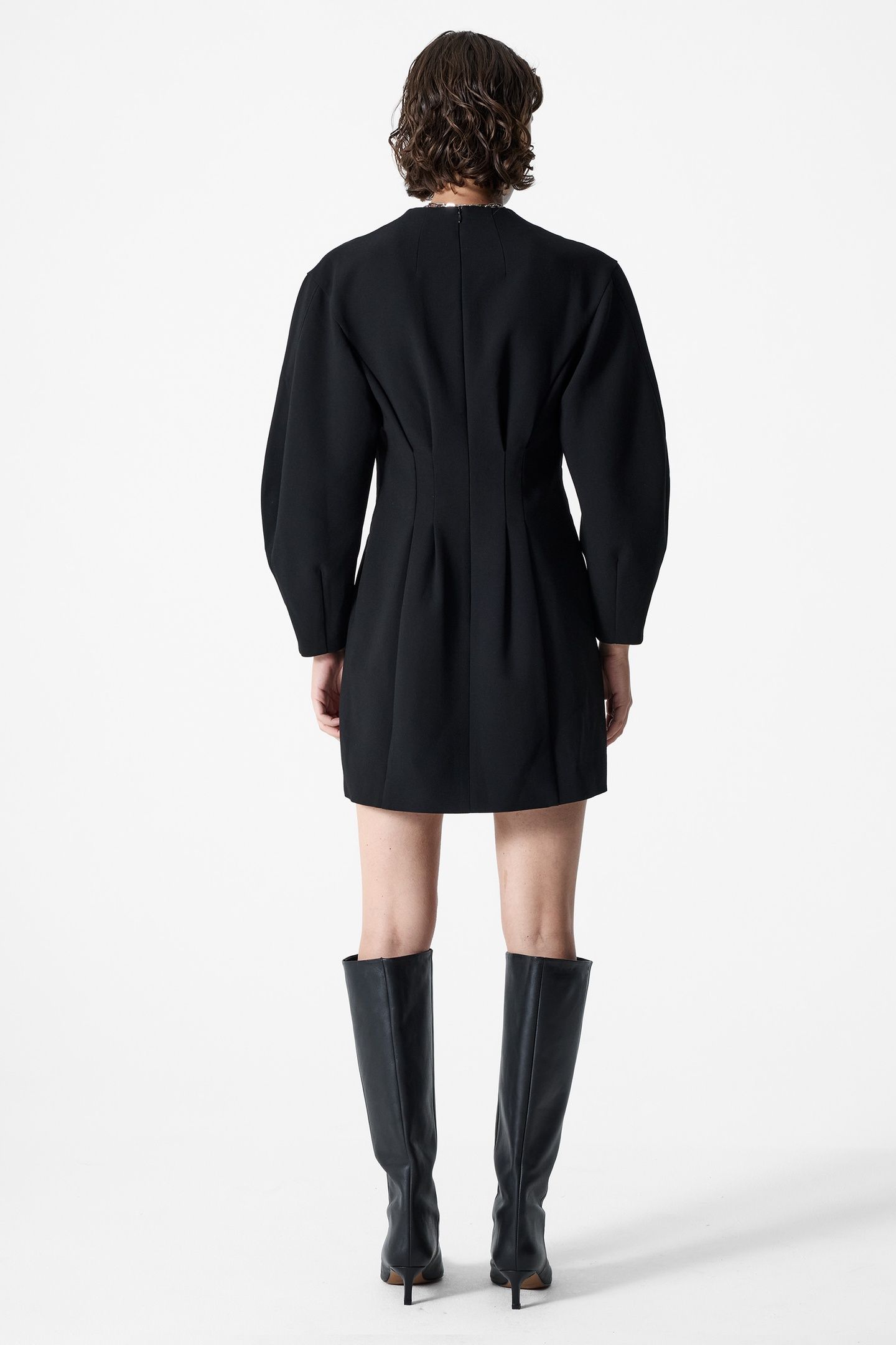 AZRA TWILL WRAP DRESS BLACK 2