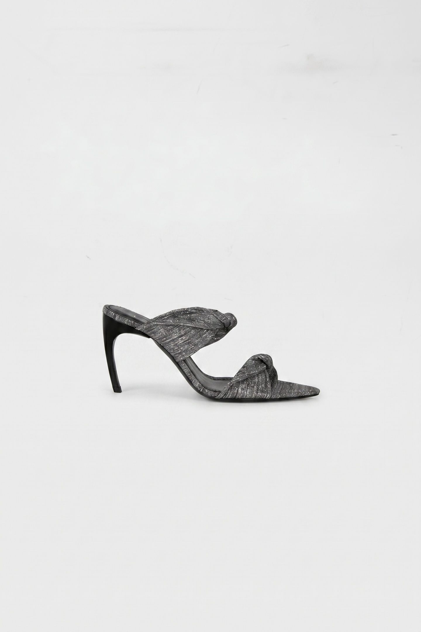 TWISTY GLITTER MULES SILVER/BLACK 1