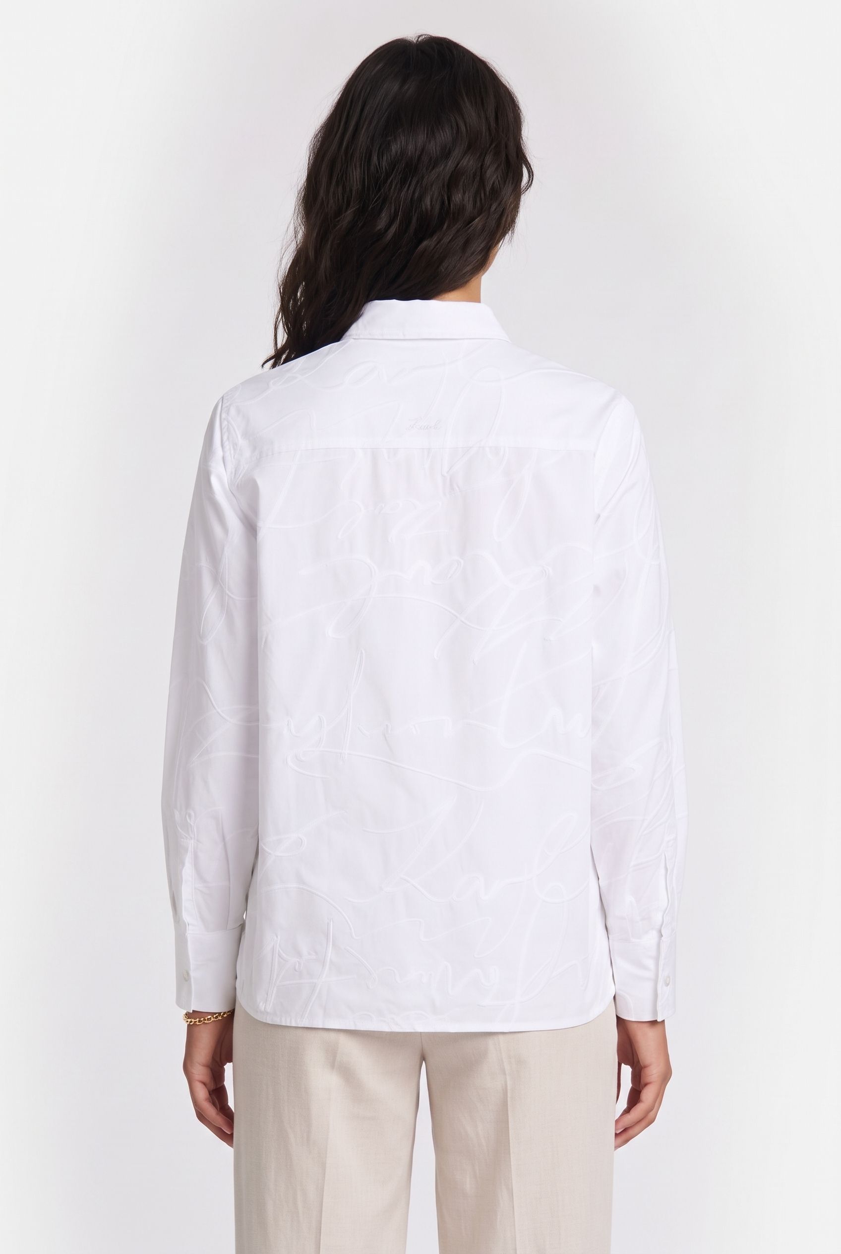 EMBROIDERY POPLIN SHIRT WHITE SCRIBBLE 2