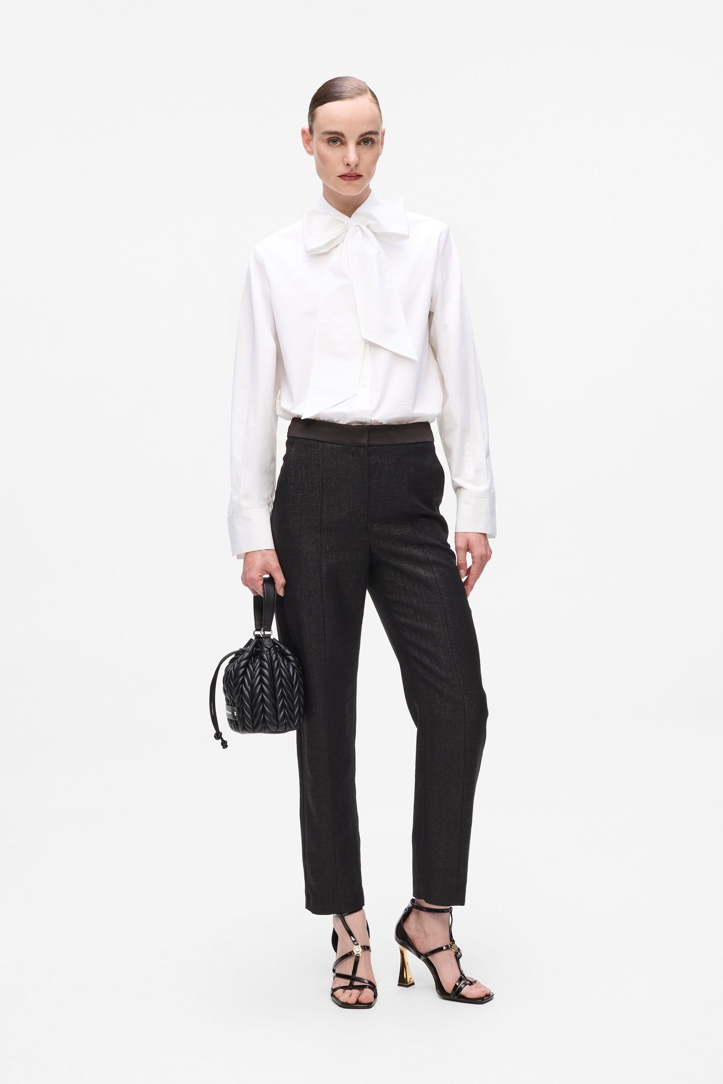 RETRO POPLIN BOW BLOUSE WHITE 2