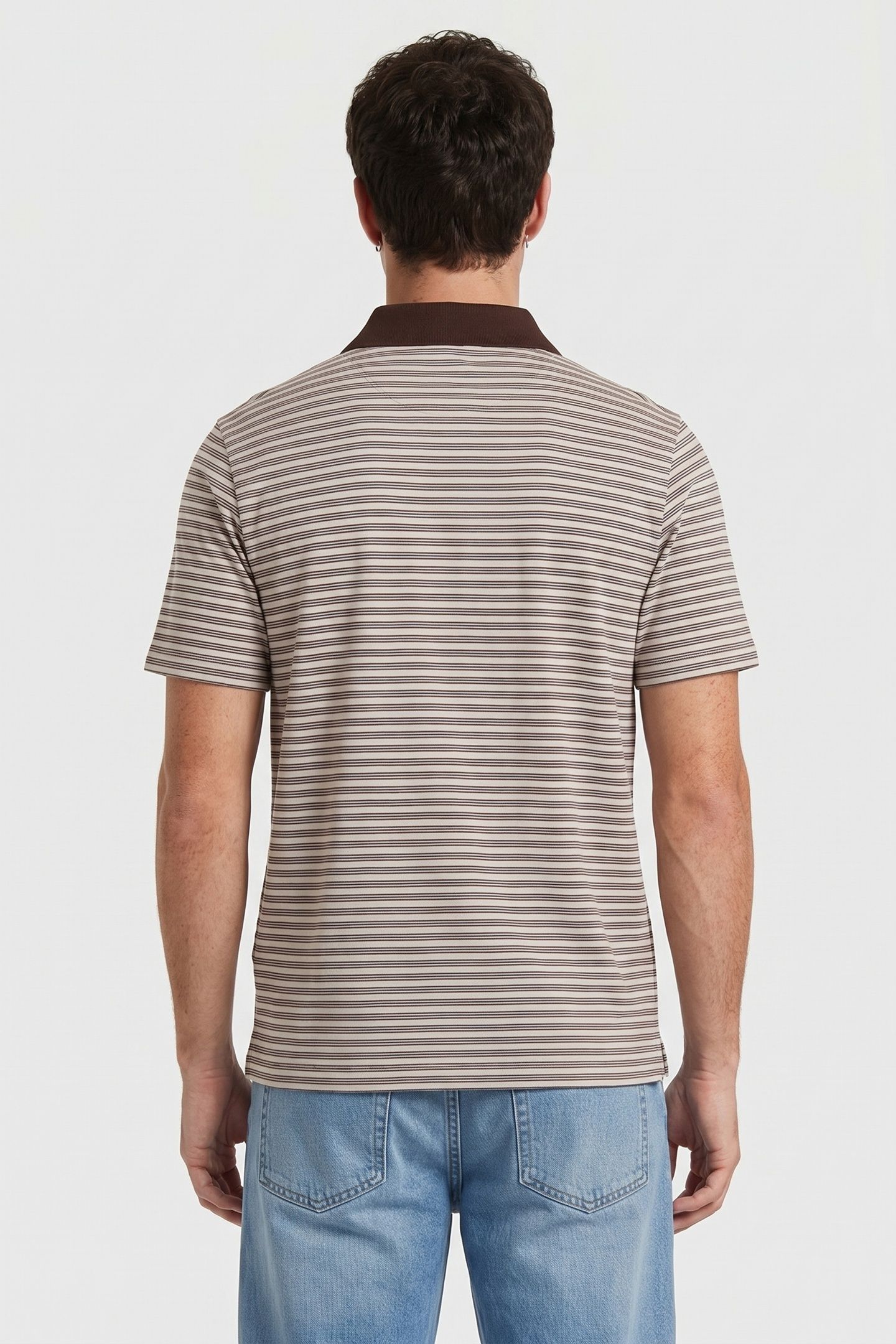 SS STRIPED OTTOMAN POLO RICH BROWN 2