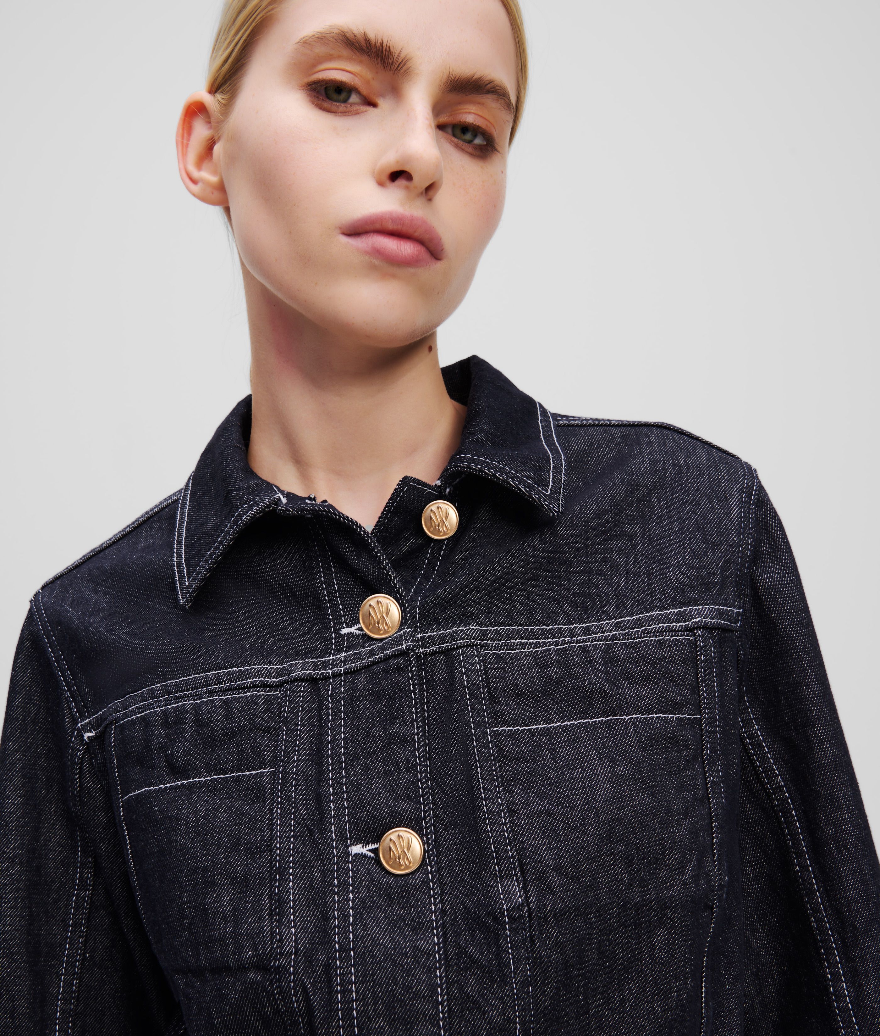 BUTTON DENIM JACKET DARK BLUE DENIM 3