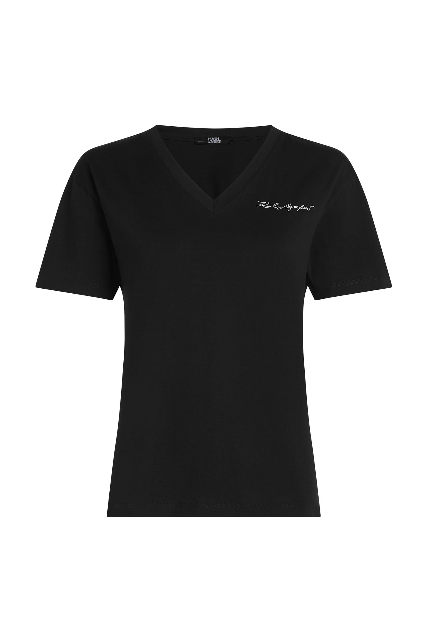 SIGNATURE V-NECK T-SHIRT BLACK 1