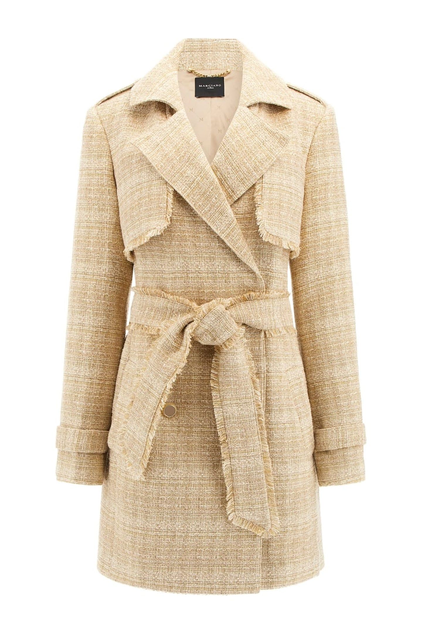 MARIAH TRENCH COAT VELVET TAUPE LUX TWE 3