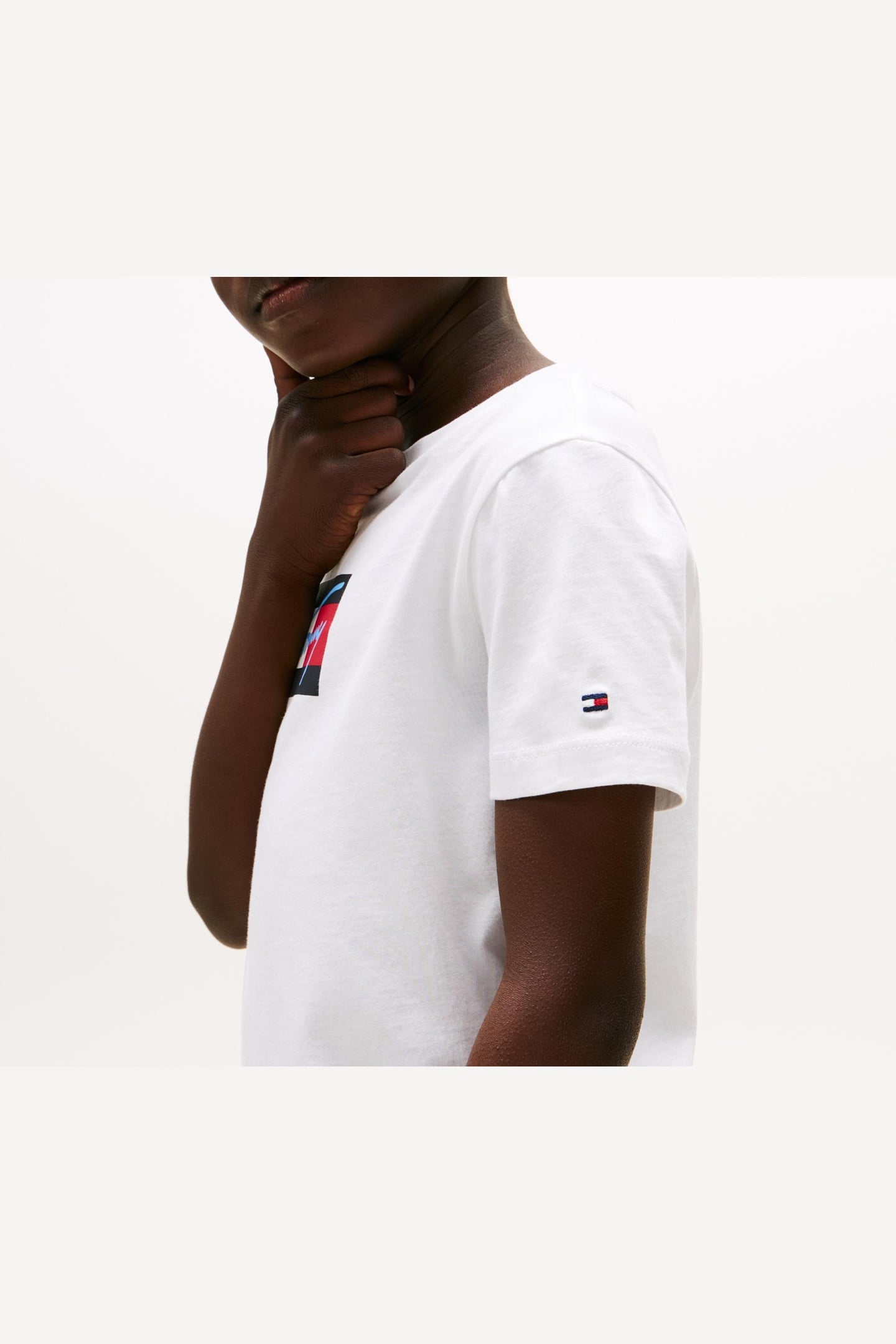 BOYS TOMMY SCRIPT FLAG SWEATER WHITE 5