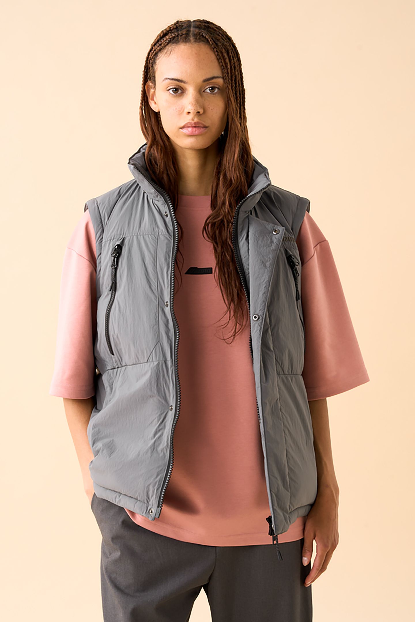 UNISEX SL BT DOWN VEST PEWTER GRAY 1