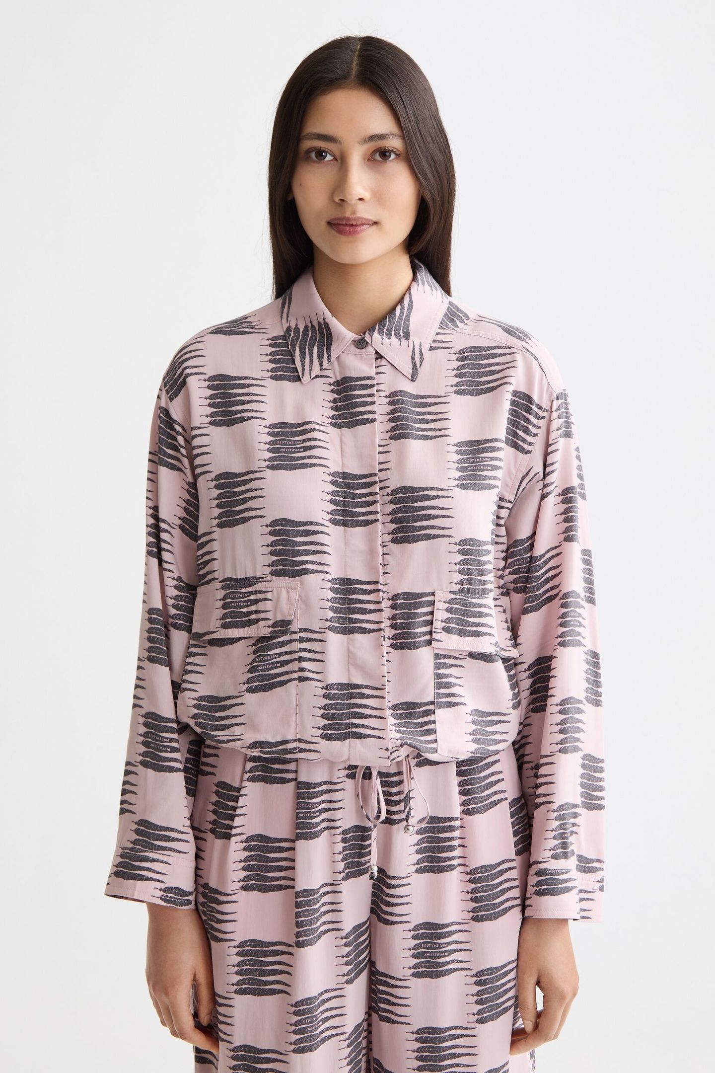 PRINTED UTILITY SHIRT FEATHER BLOCK 6