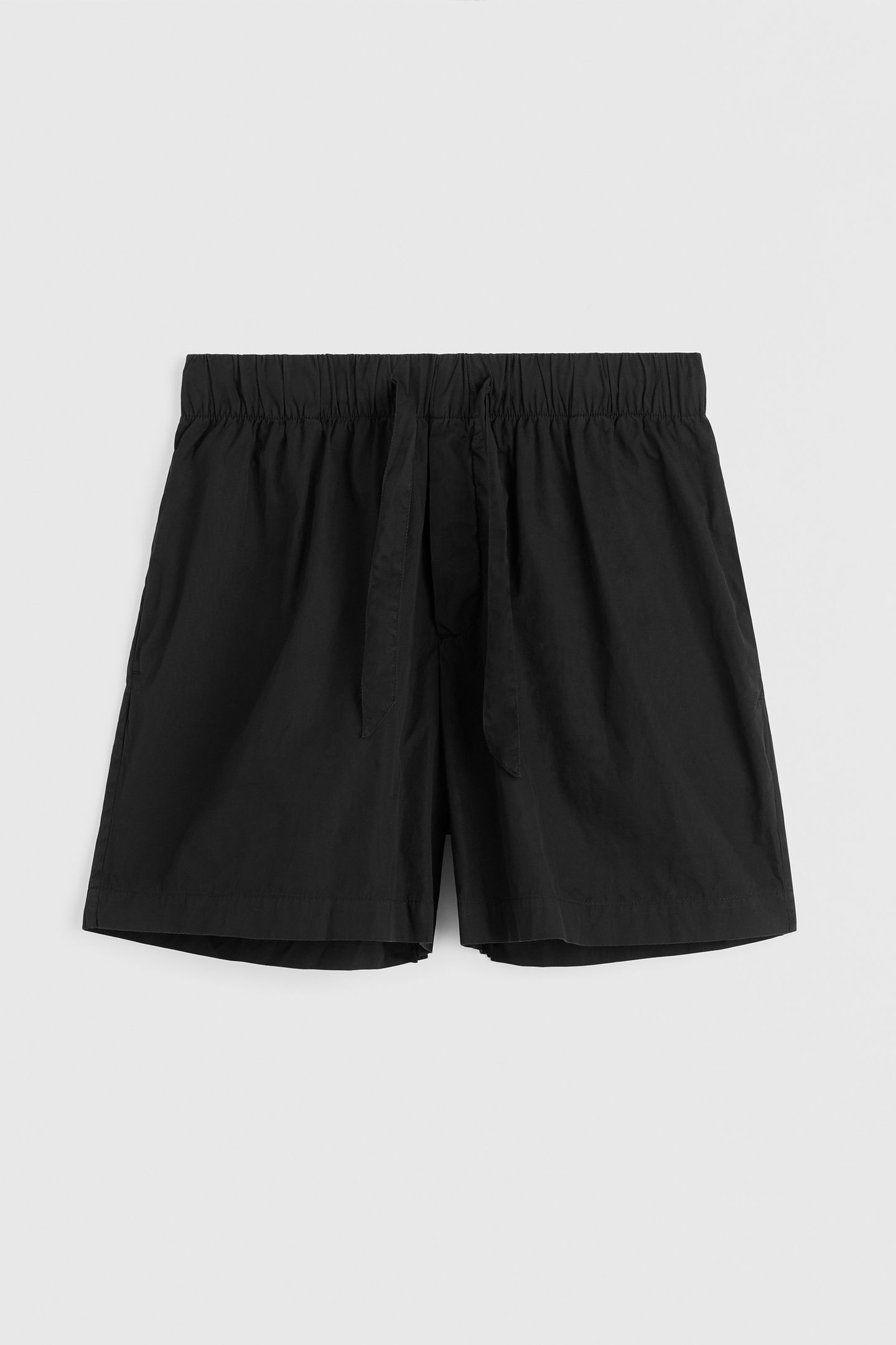 UNISEX POPLIN, PYJAMAS SHORTS ALL BLACK 4