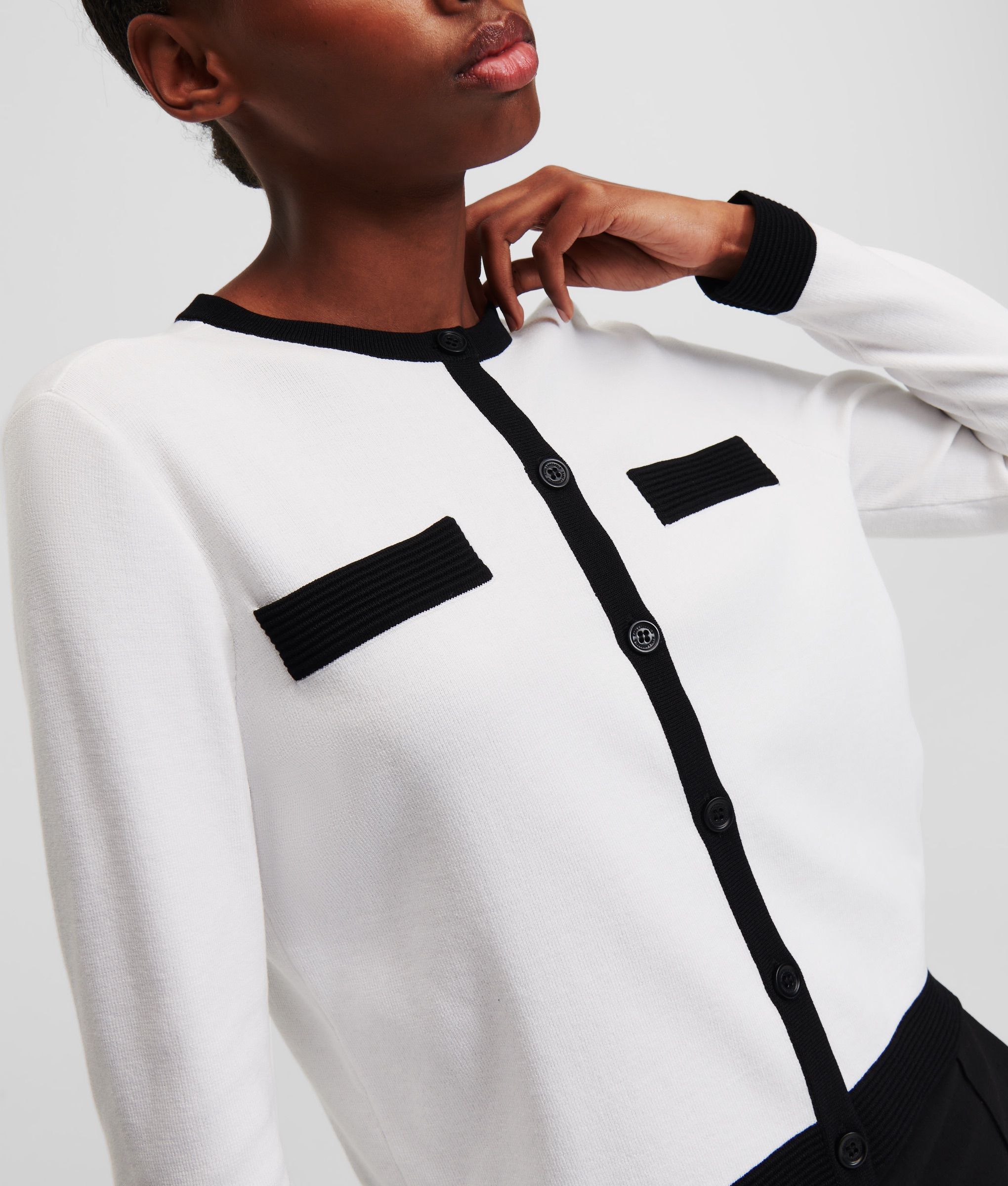 CLASSIC LSLV CARDIGAN WHITE 2
