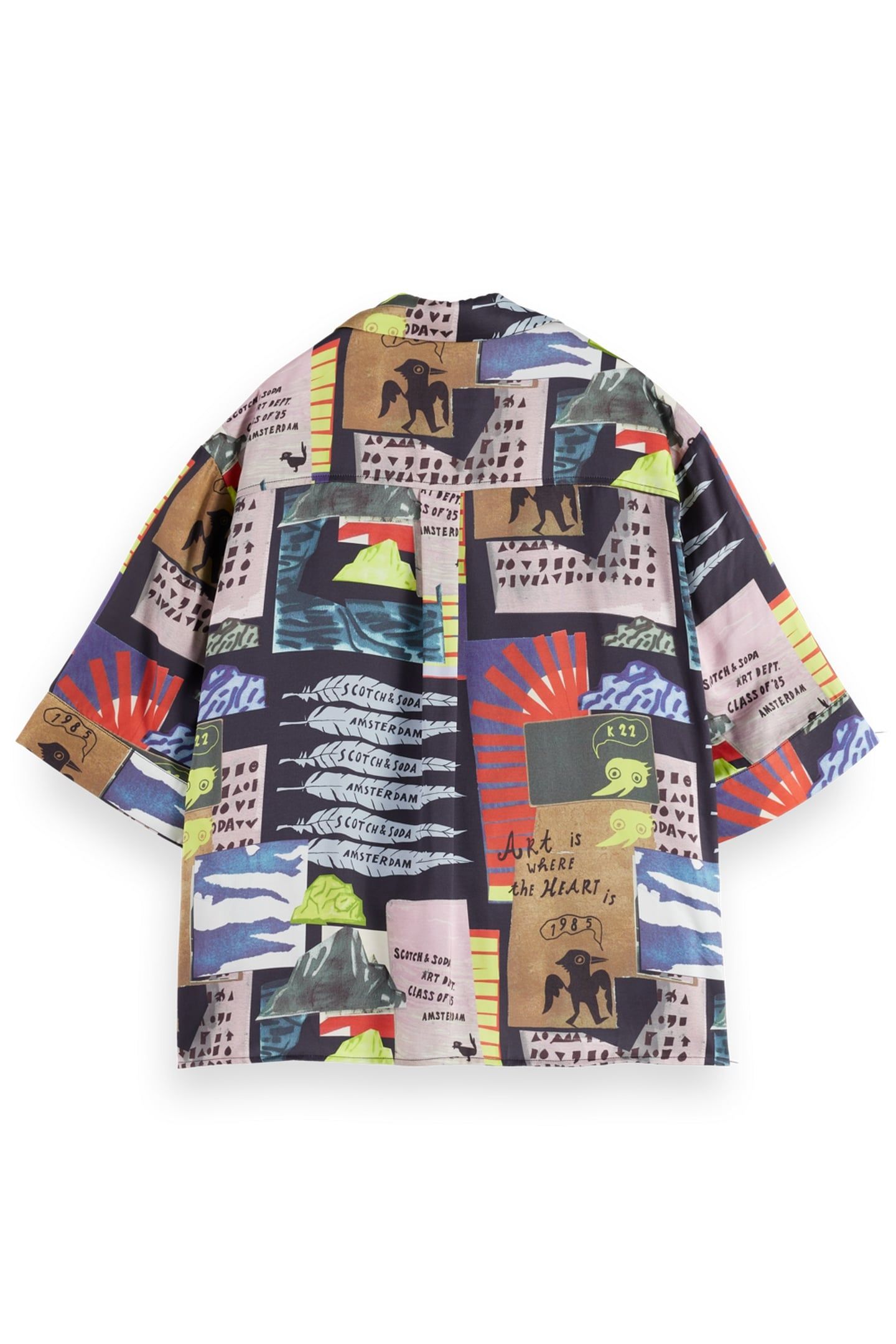 PRINTED SHORT SLEEVE FLUID SHIRT ART DEPT COLLAGE MULTICOLOR 5