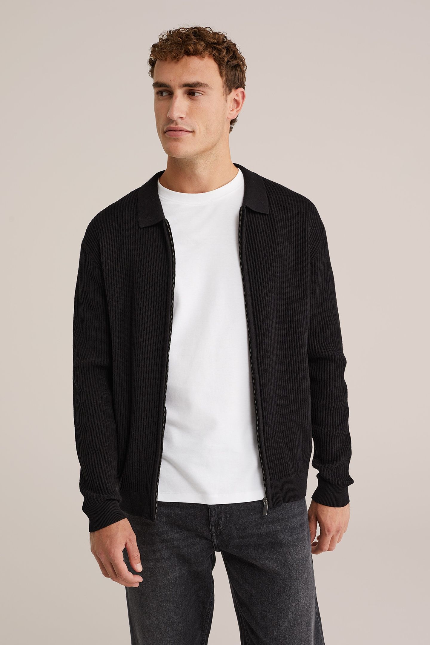 CARDIGAN WITH ZIPPER BLACK 2