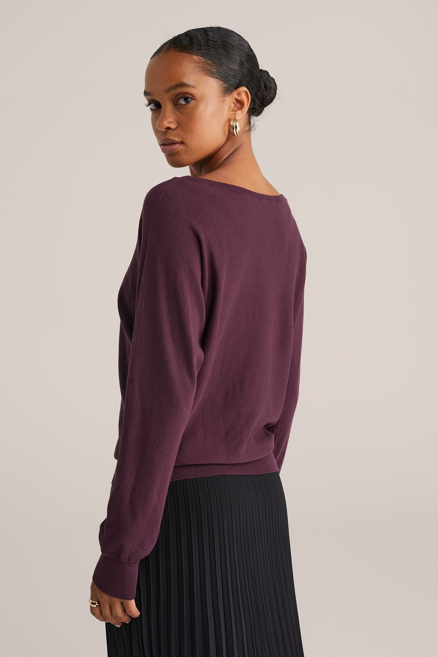 KNITTED PULLOVER BURGUNDY RED 4