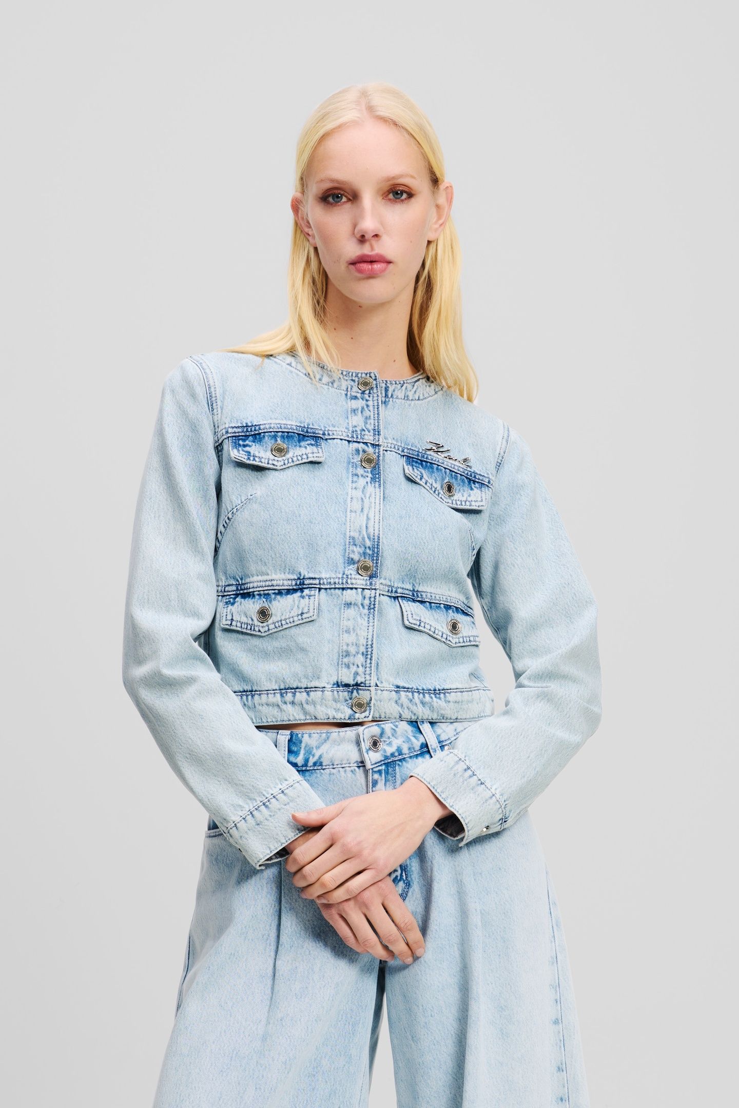 BUTTON DENIM JACKET LIGHT BLUE DENIM 2