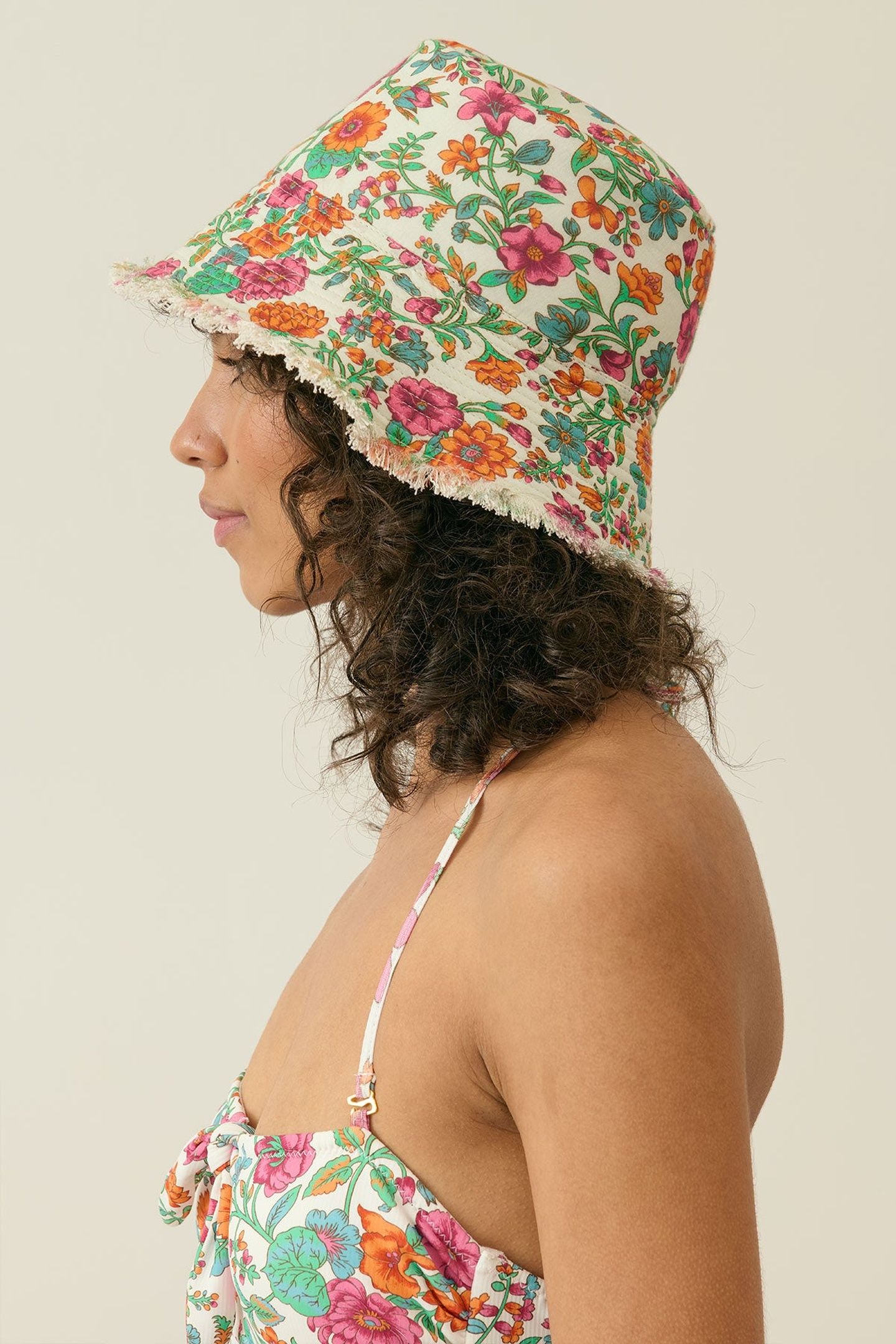 SUN HAT LAJIK ORANGE SUMMER MEADOW 2