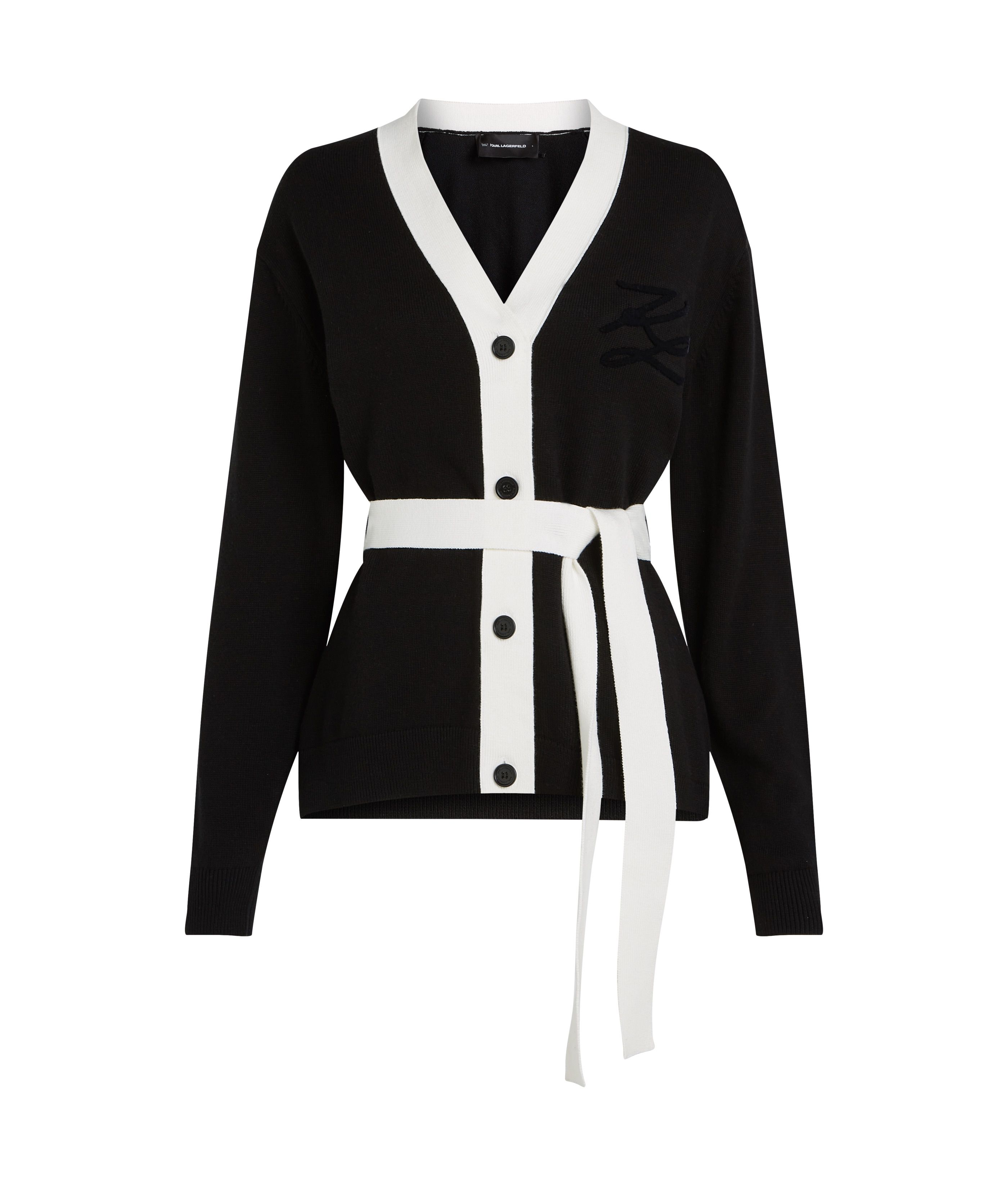 AUTOGRAPH CONTRAST CARDIGAN BLACK/WHITE 3