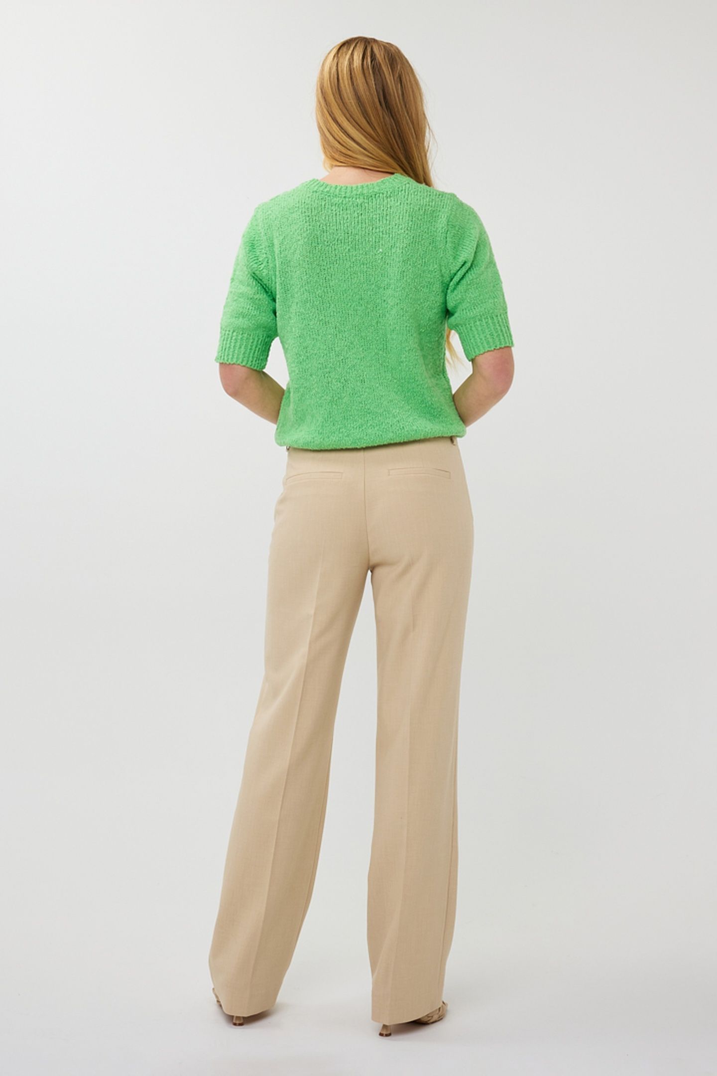 TROUSERS STRAIGHT LEG MELANGE SAND 3