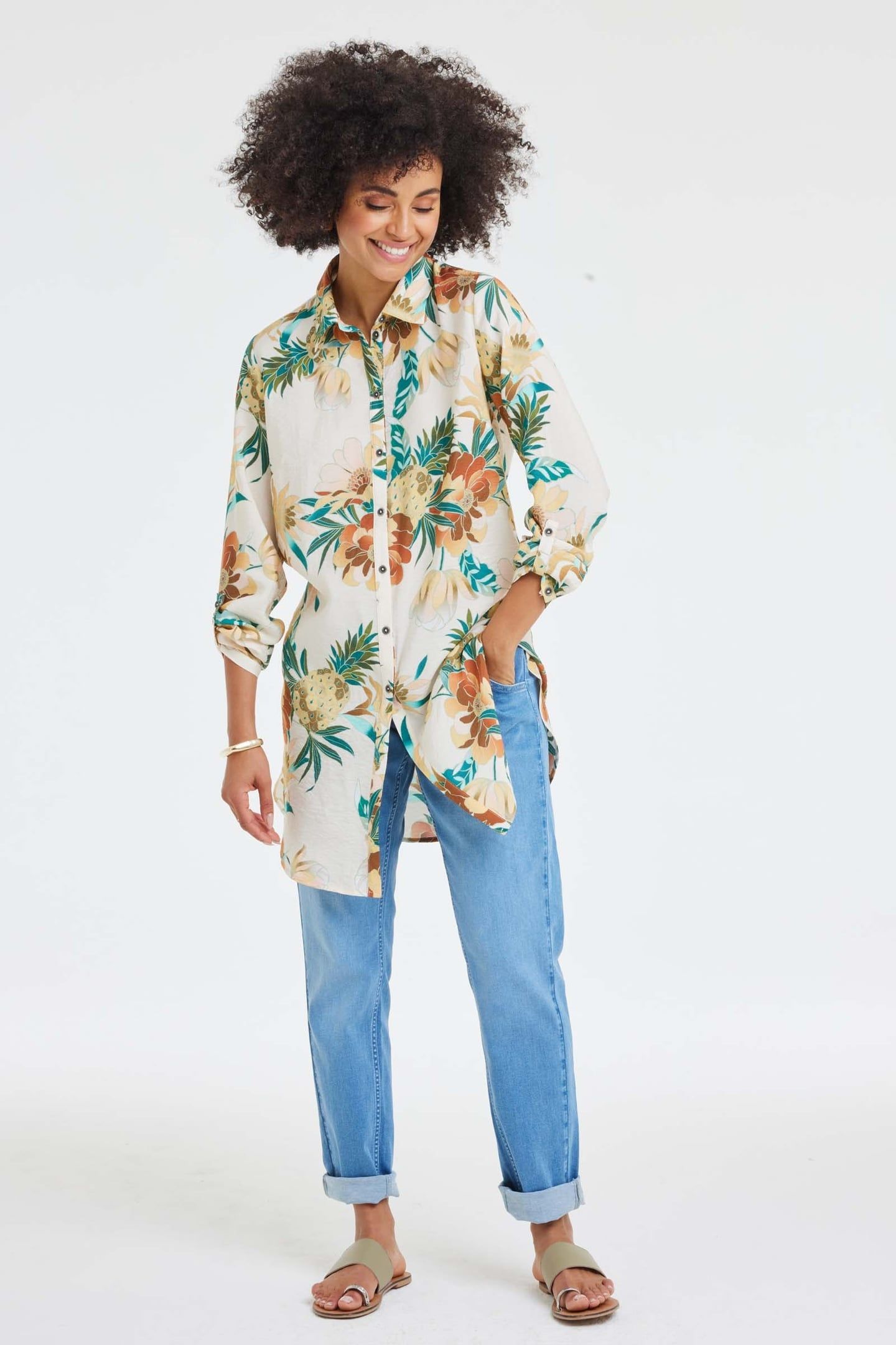 TUNIC JOLIE OFFWHITE RISING SUN PRINT 2