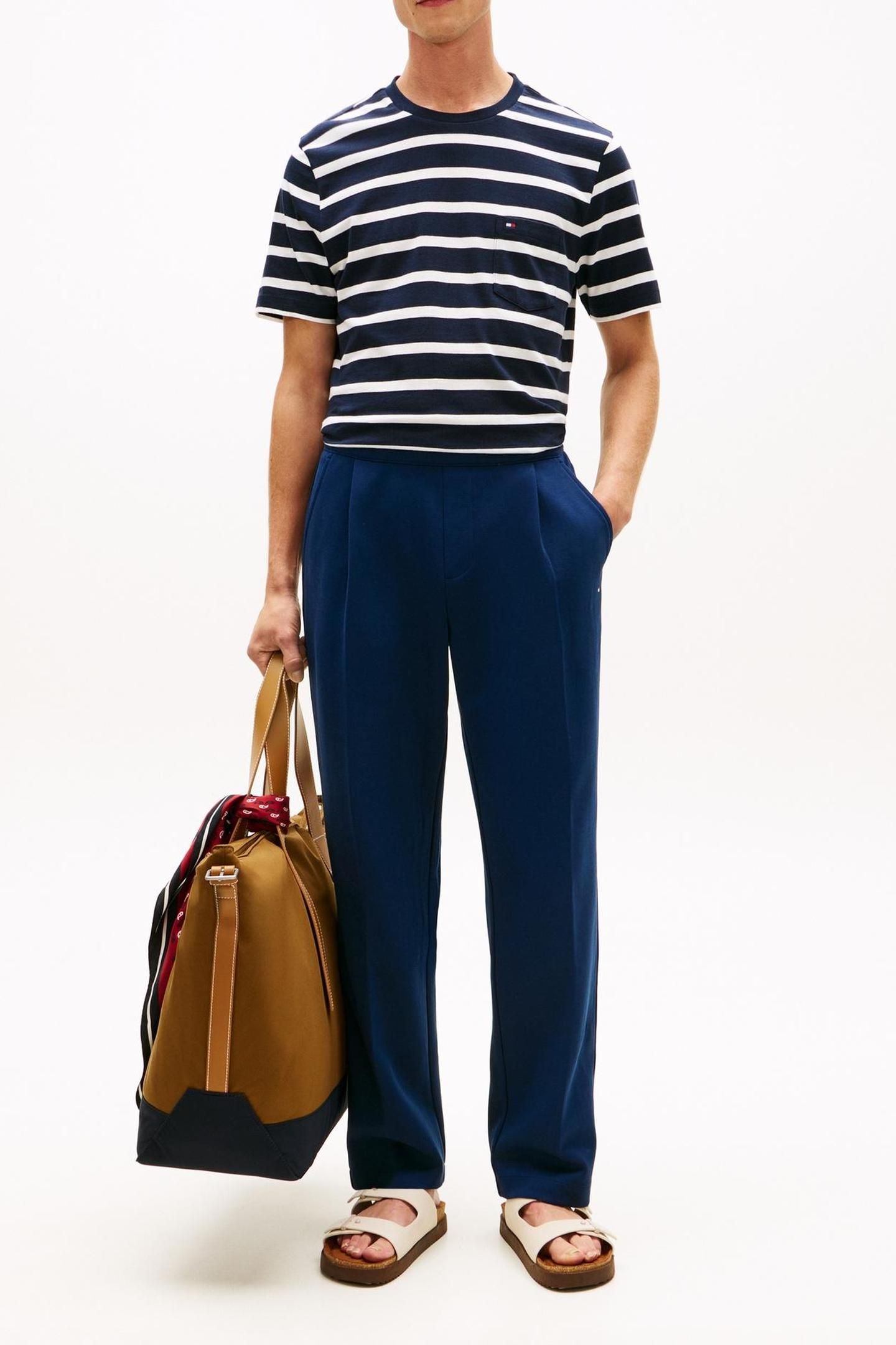 ESSENTIAL REGULAR FIT STRIPE T-SHIRT DESERT SKY/ECRU STRIPE 2