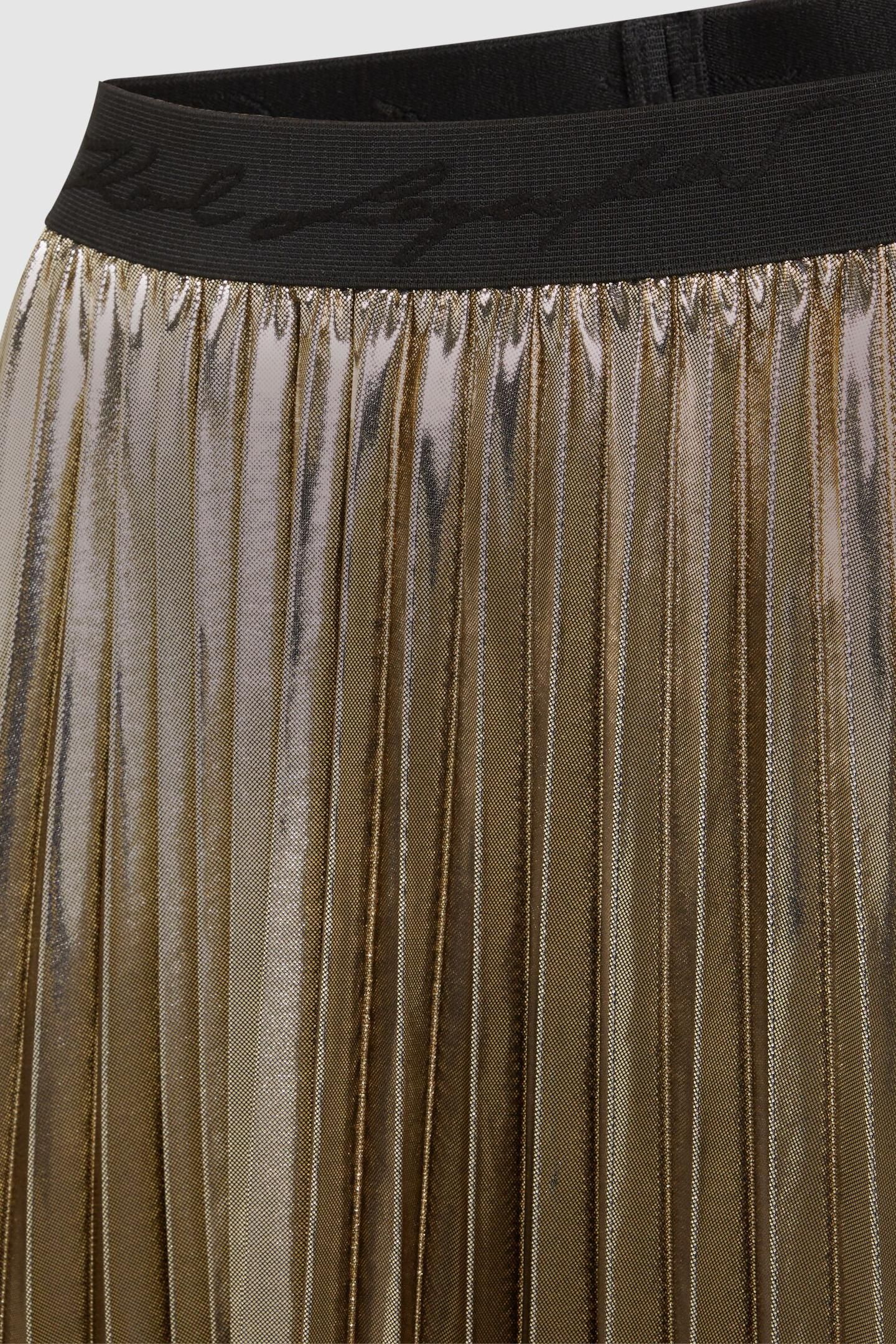 METALLIC PLEATED SKIRT GOLD 2
