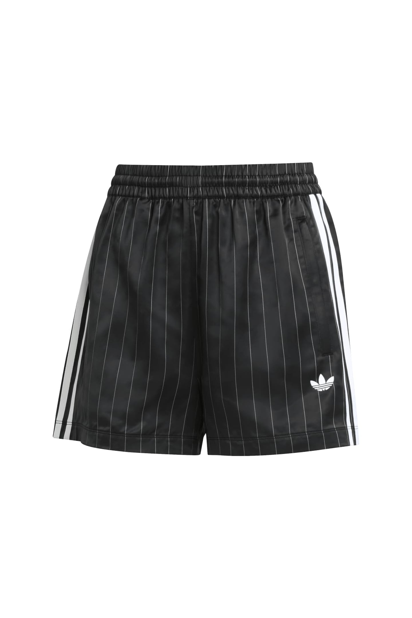 ORIGINALS ADIDAS ORIGINALS PIN-STRIPE SATIN SHORTS BLACK 4