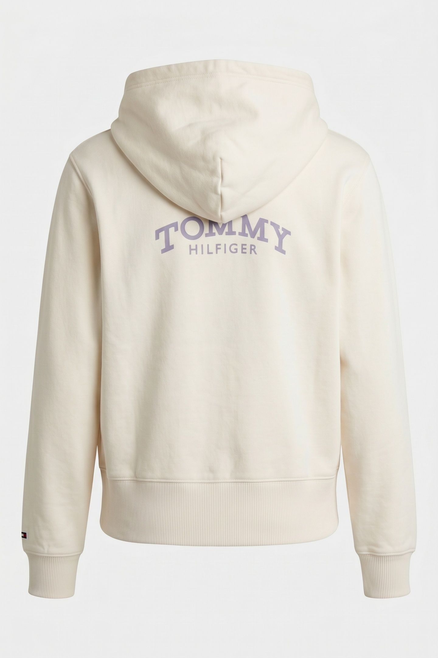 GIRLS HIGH RIB HEM ZIP THROUGH HOODIE ANCIENT WHITE 3