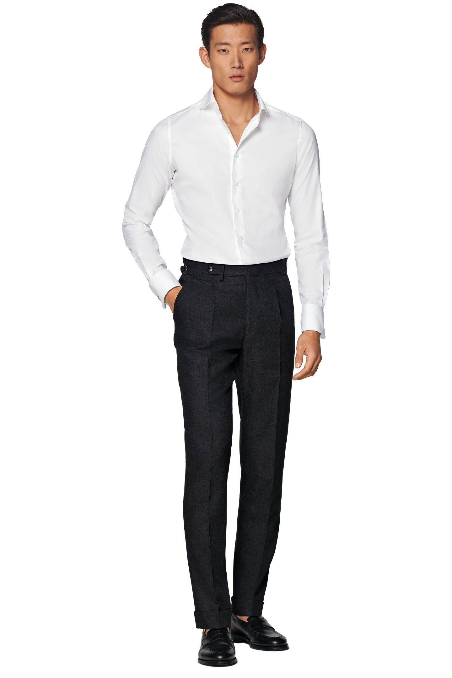 WHITE SF CUTAWAY DOUBLE CUFF FORMAL SHIRTS WHITE 4