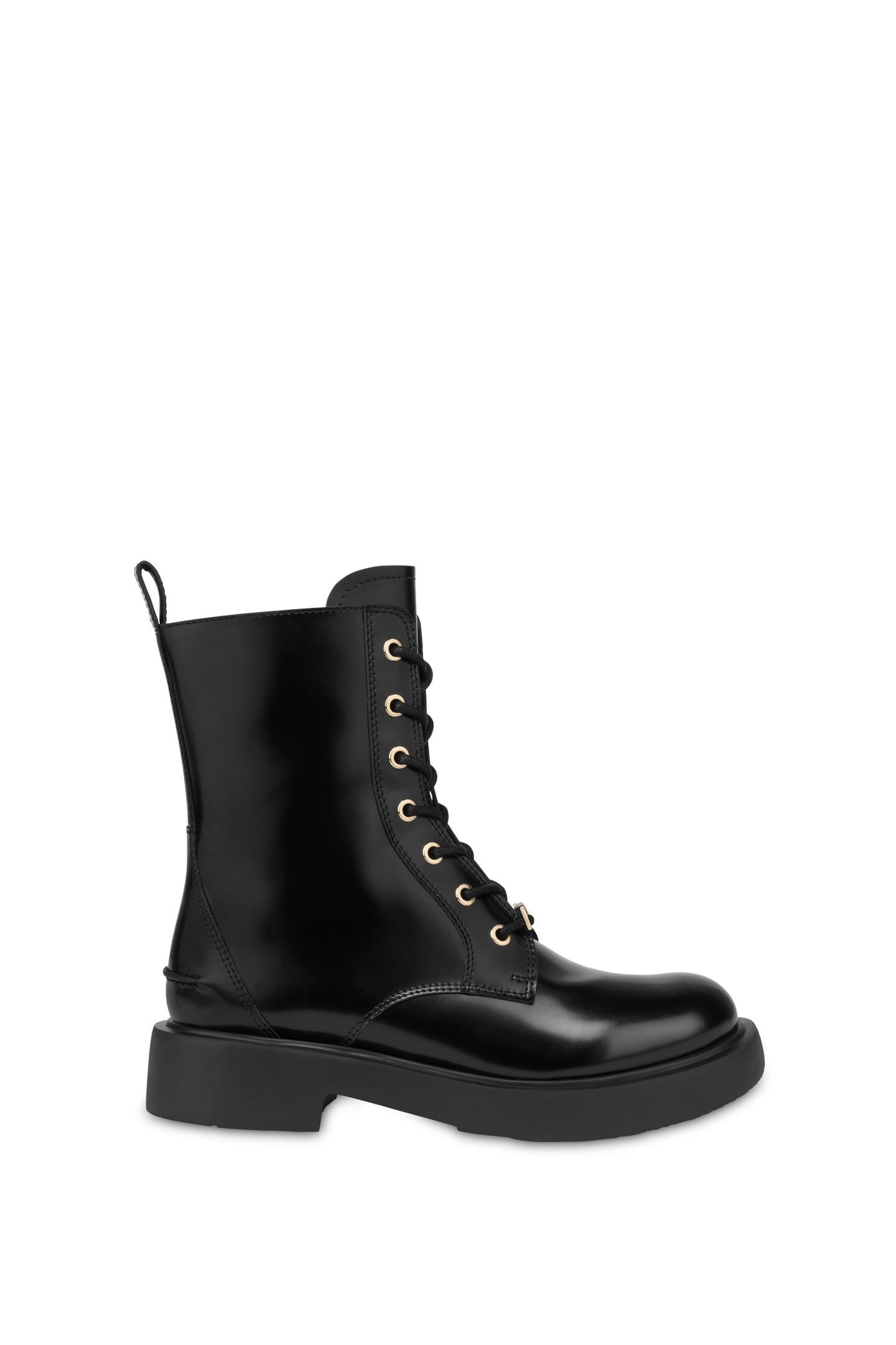 CITY LOVE COMBAT BOOTS IN ABRASIVE CALFSKIN BLACK 1