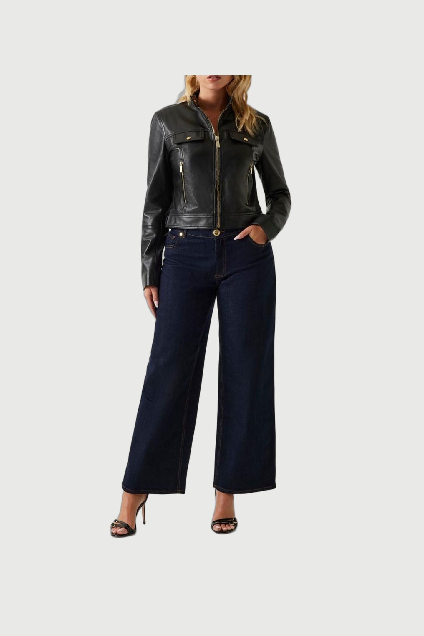 LANA LEATHER FITTED JET BLACK A996 3