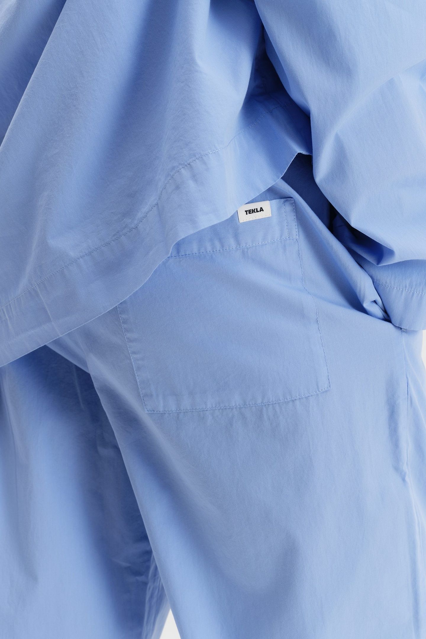 UNISEX POPLIN, PYJAMAS PANTS CORNFLOWER BLUE 4