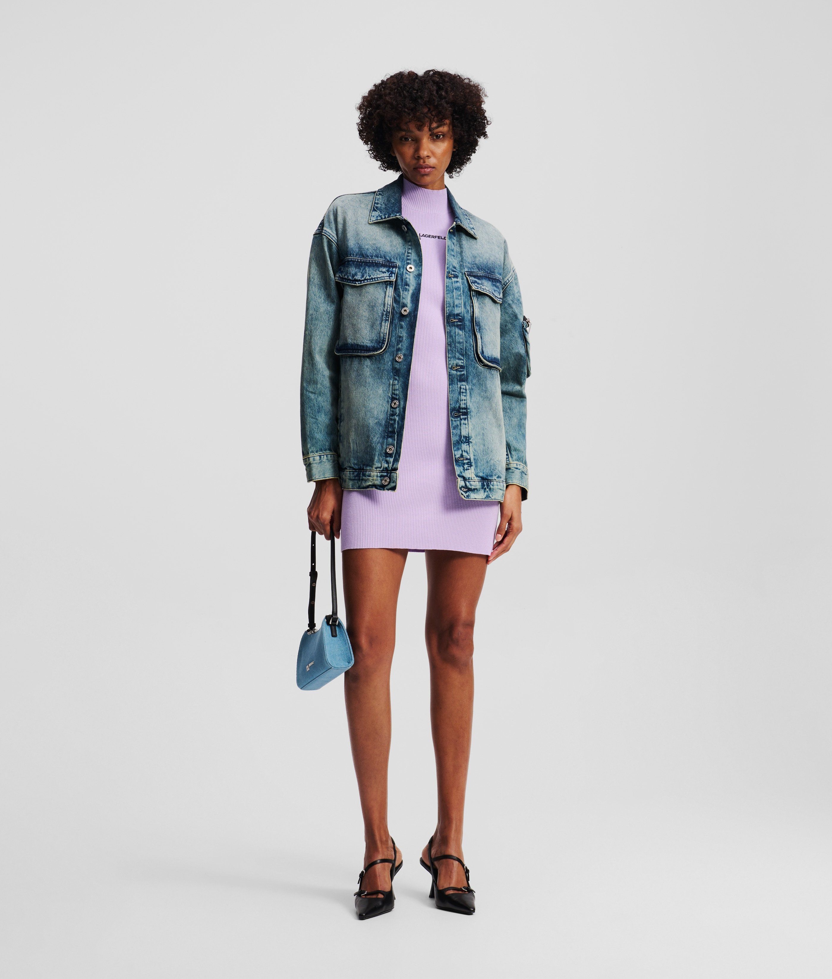 KLJ SLESS MOCK NECK KNIT DRESS LAVENDULA 2