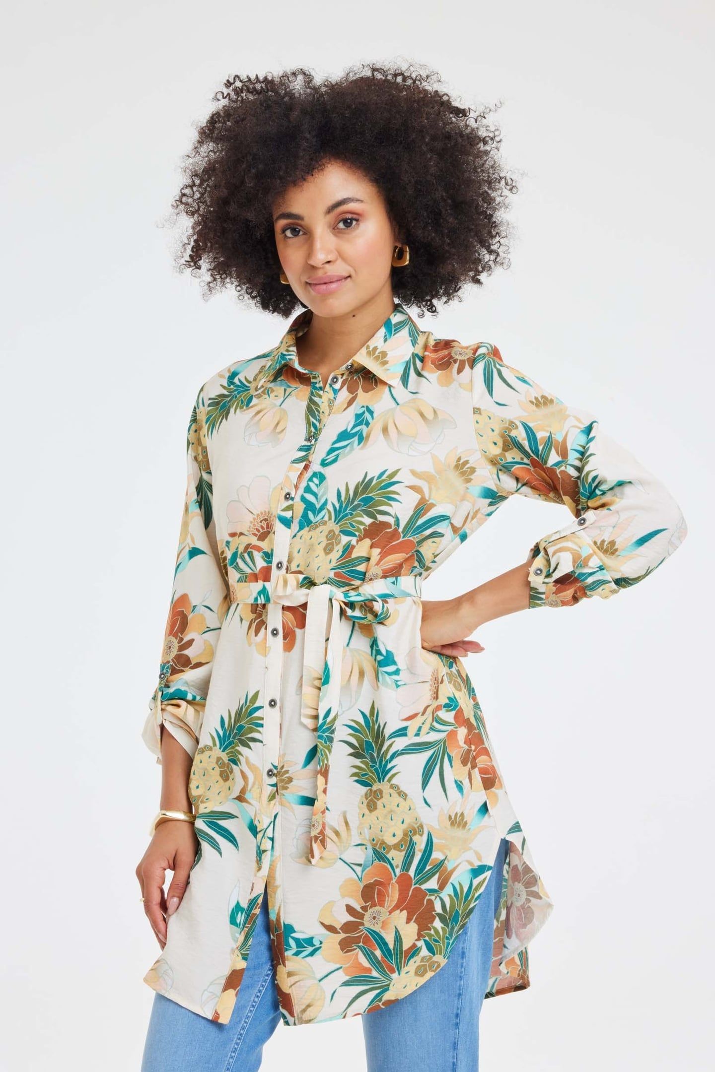 TUNIC JOLIE OFFWHITE RISING SUN PRINT 1