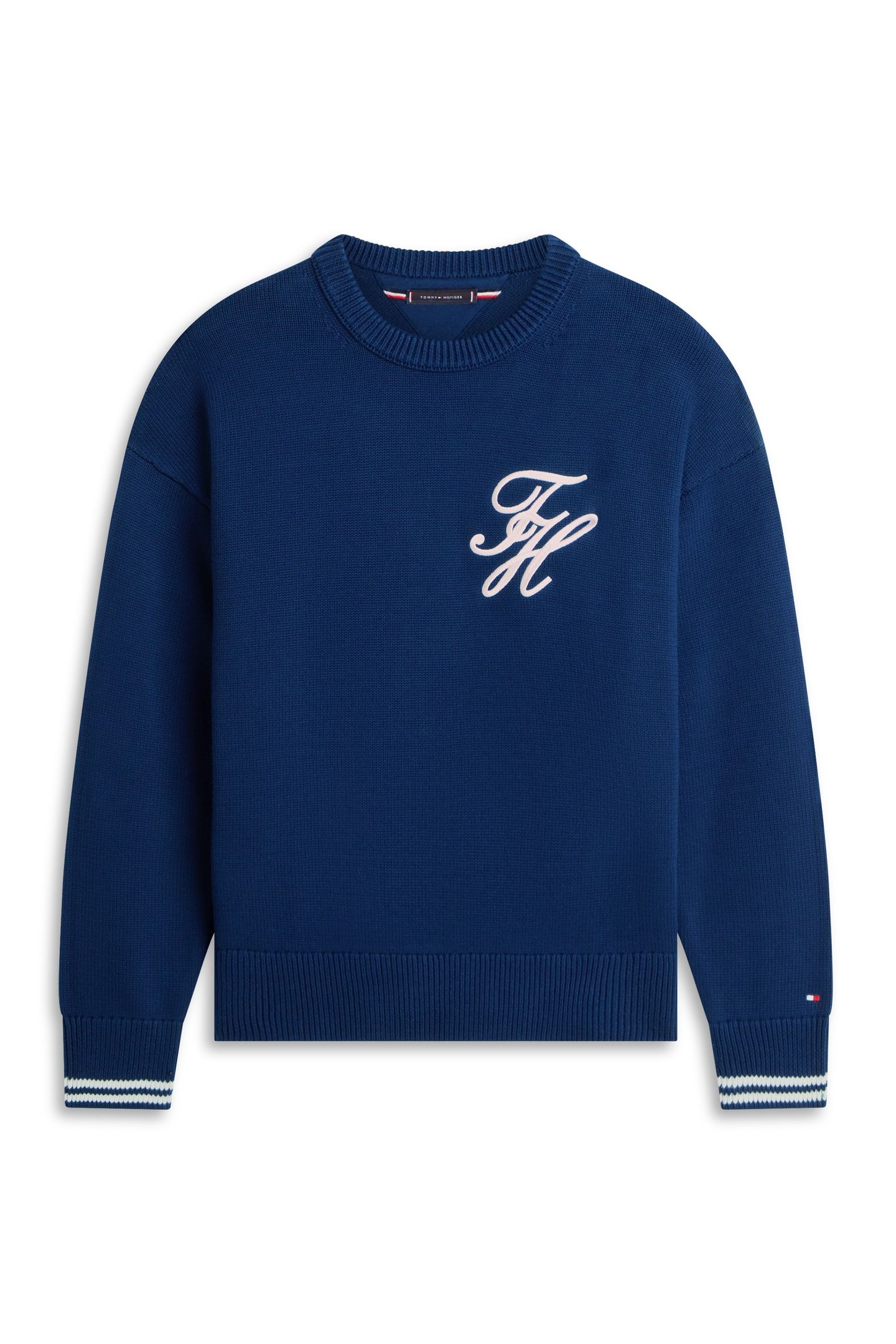 CHUNKY COTTON CREW NECK SWEATER CARBON NAVY 4