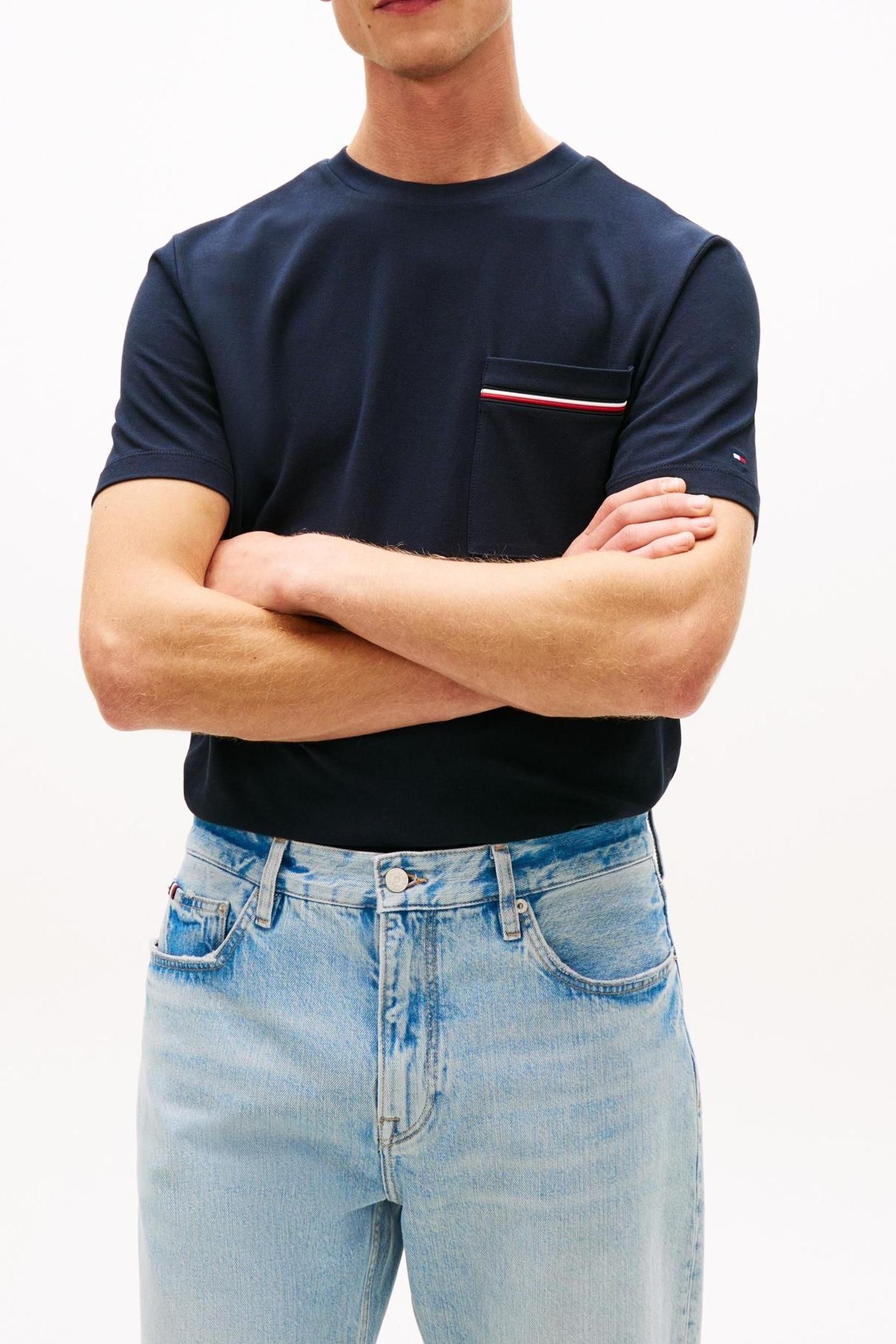 GLOBAL STRIPE PIQUE T-SHIRT DESERT SKY 2