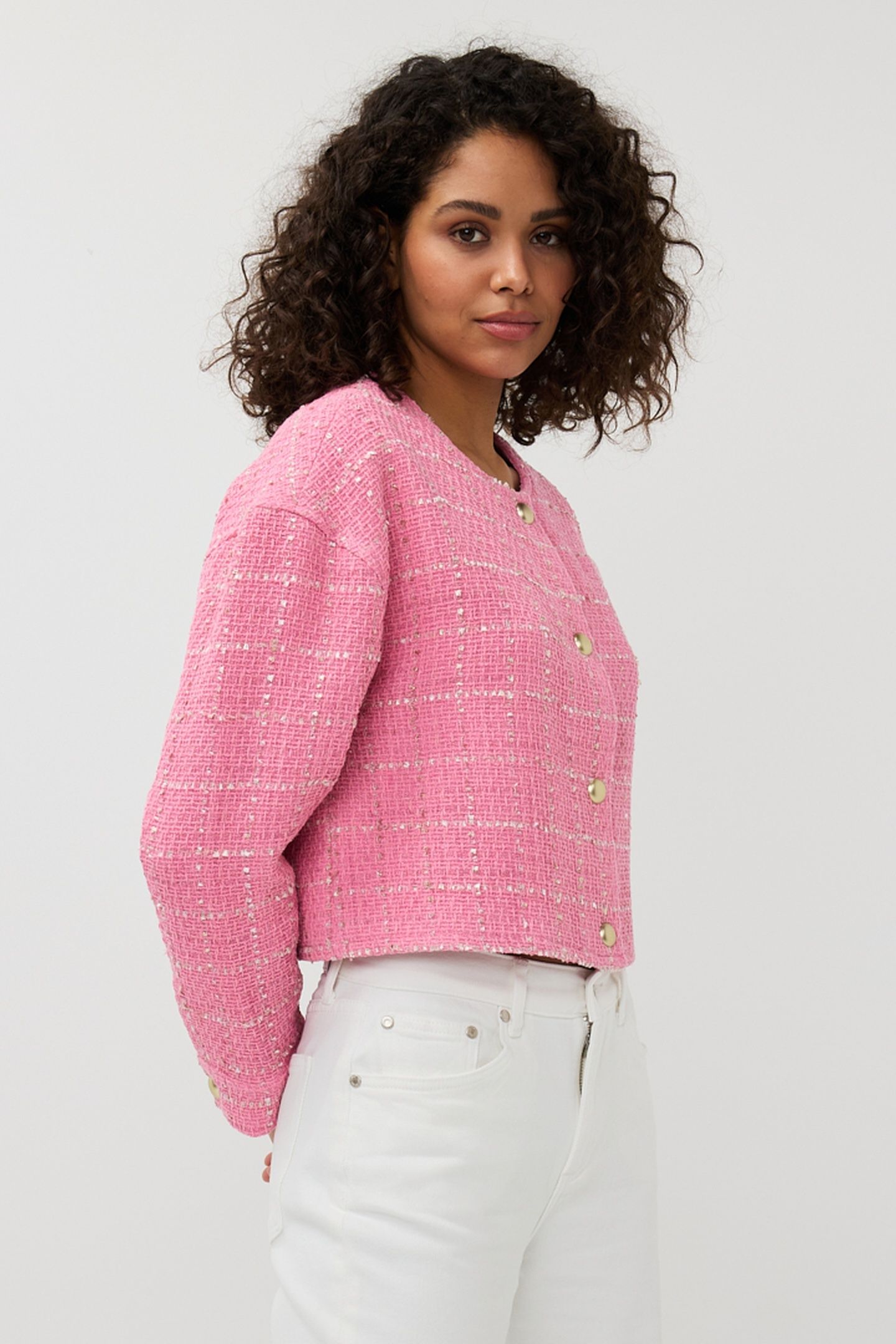 JACKET CROPPED BOUCLE ROSE 3