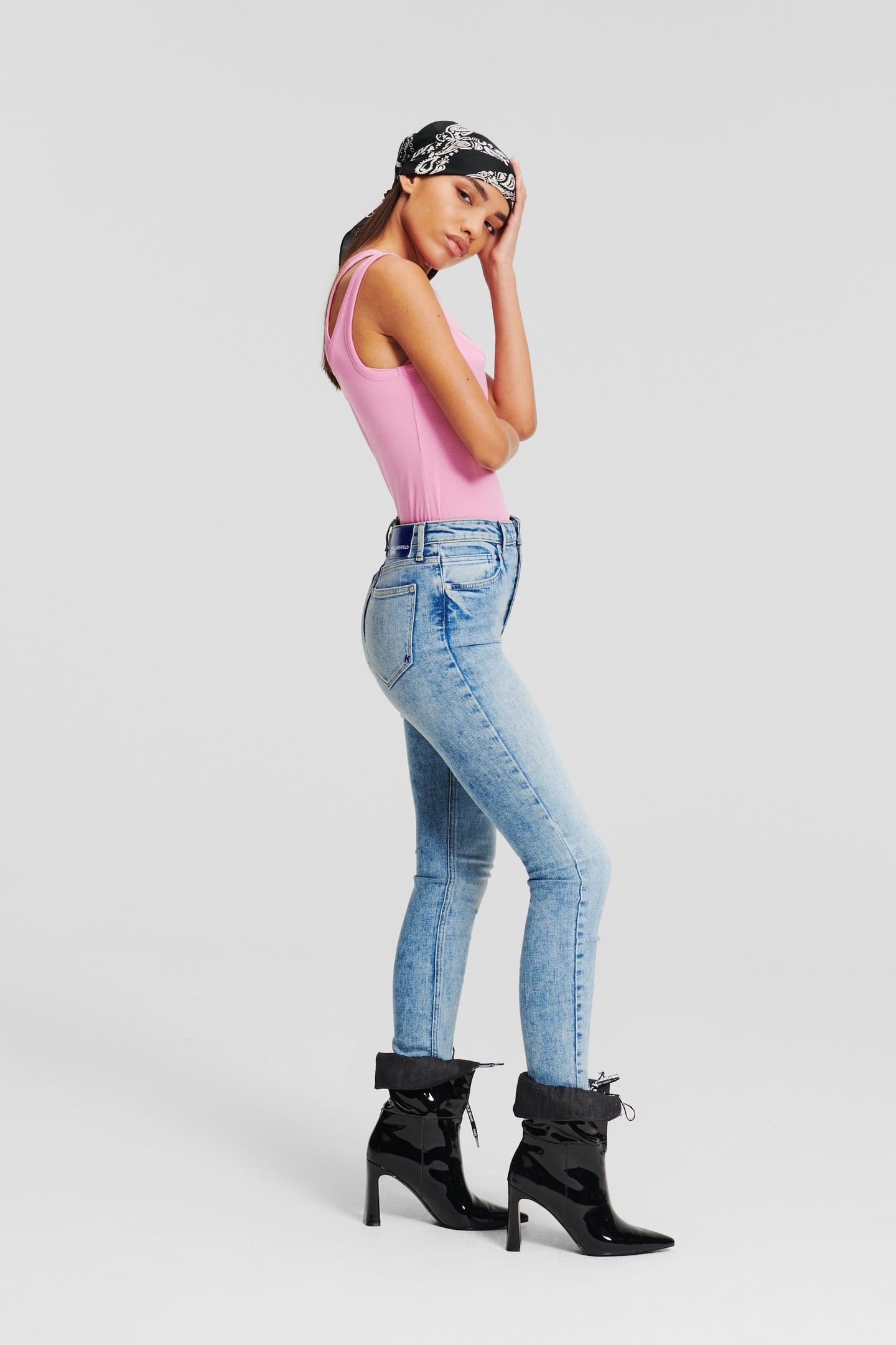 KLJ HR SKINNY SHANK DENIM VISUAL BLUE 2