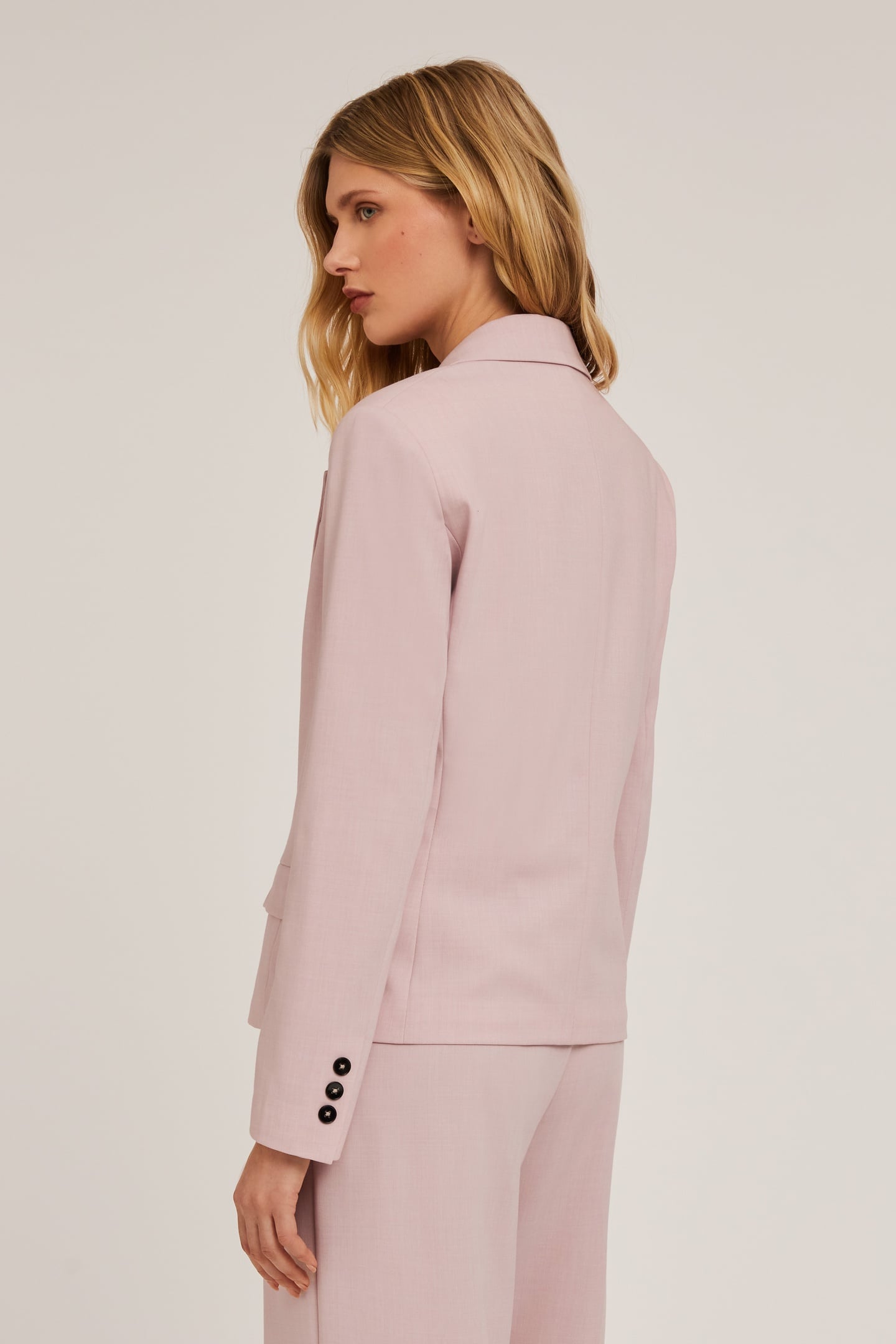 POLYVISCOSE DOUBLE-BREASTED JACKET PINK 2