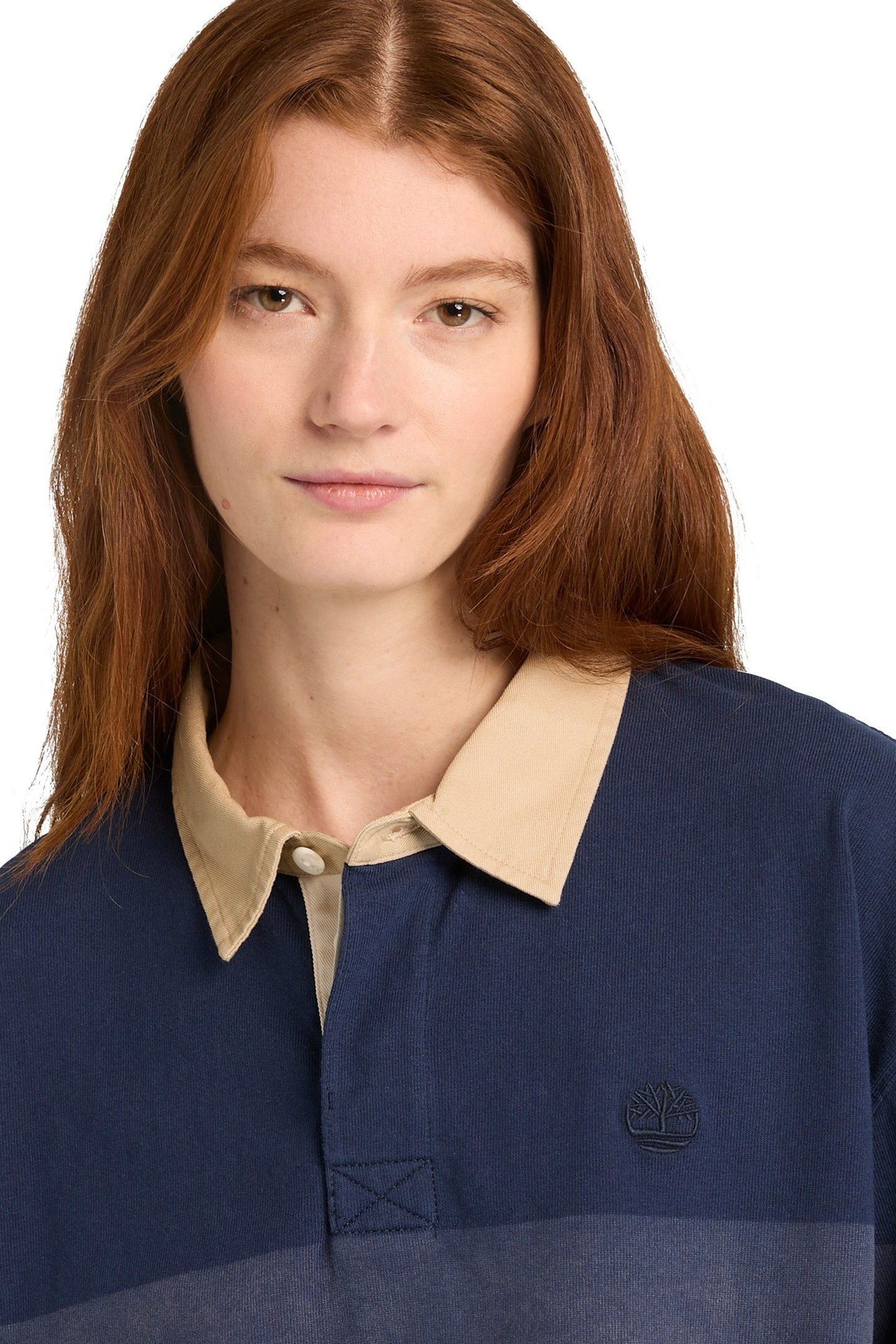 UNISEX LS STRIPED RUGBY POLO NAVY 4