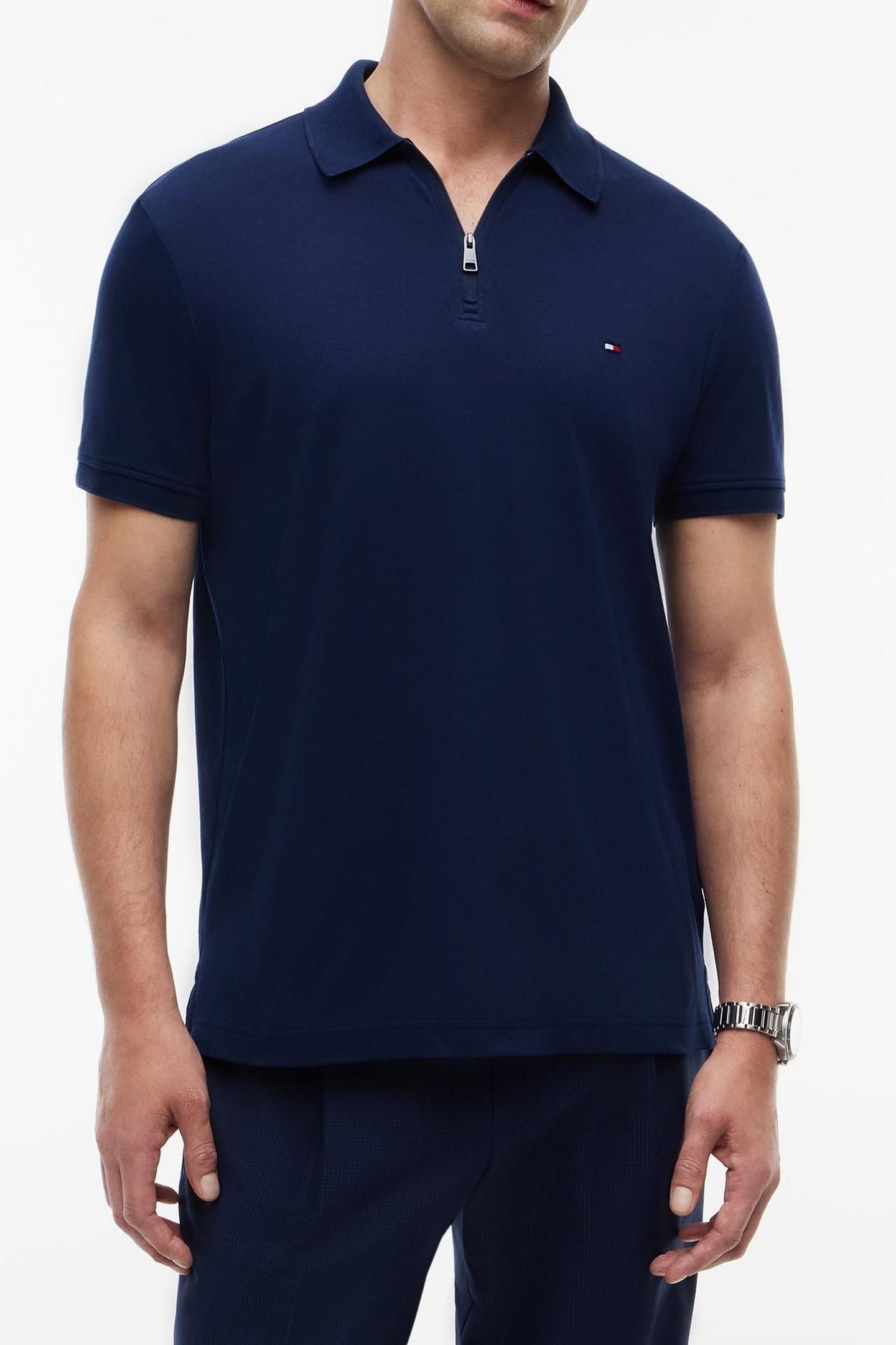 INTERLOCK ZIP REGULAR POLO CARBON NAVY 2