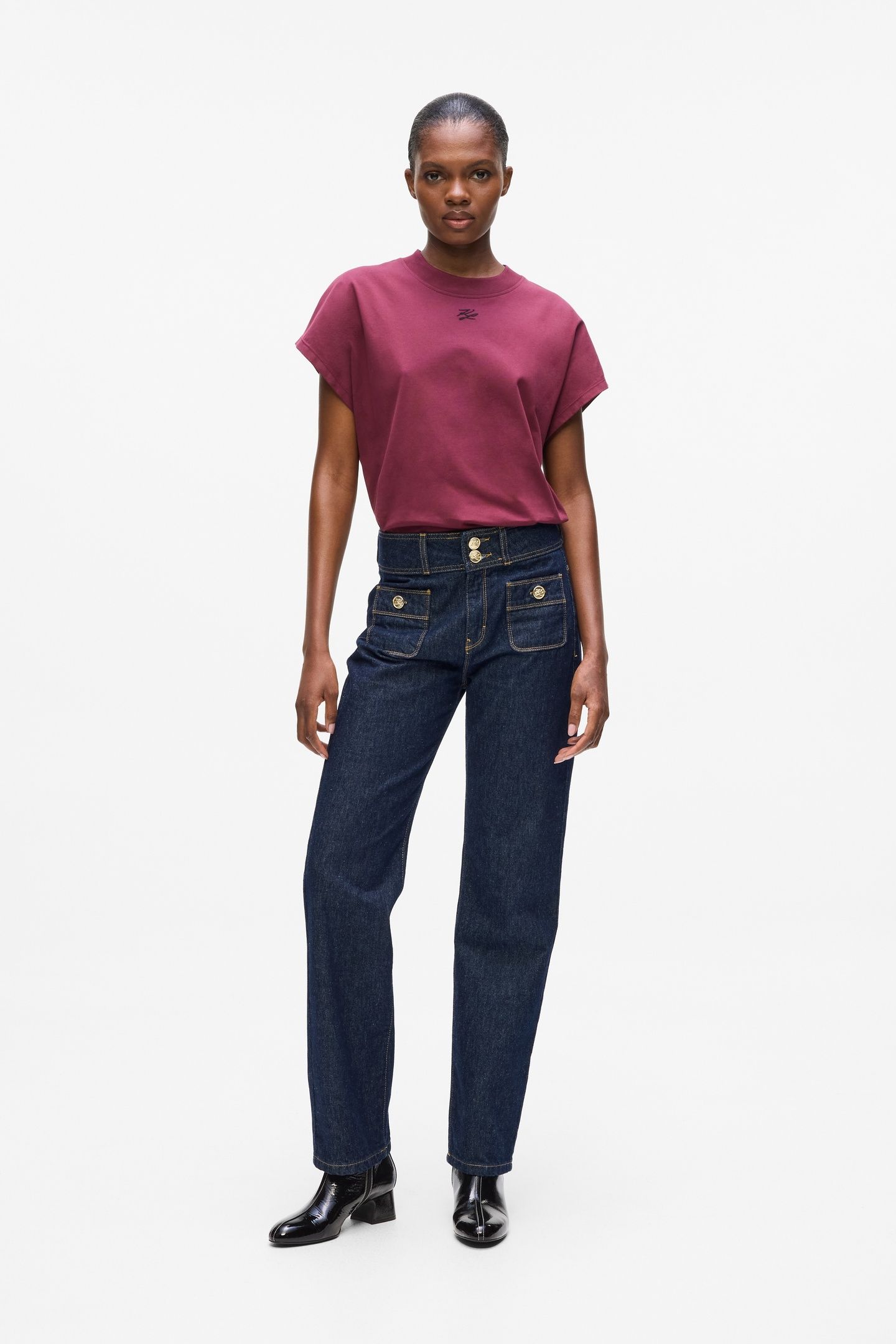 RETRO STRAIGHT DENIM PANTS DARK BLUE DENIM 2