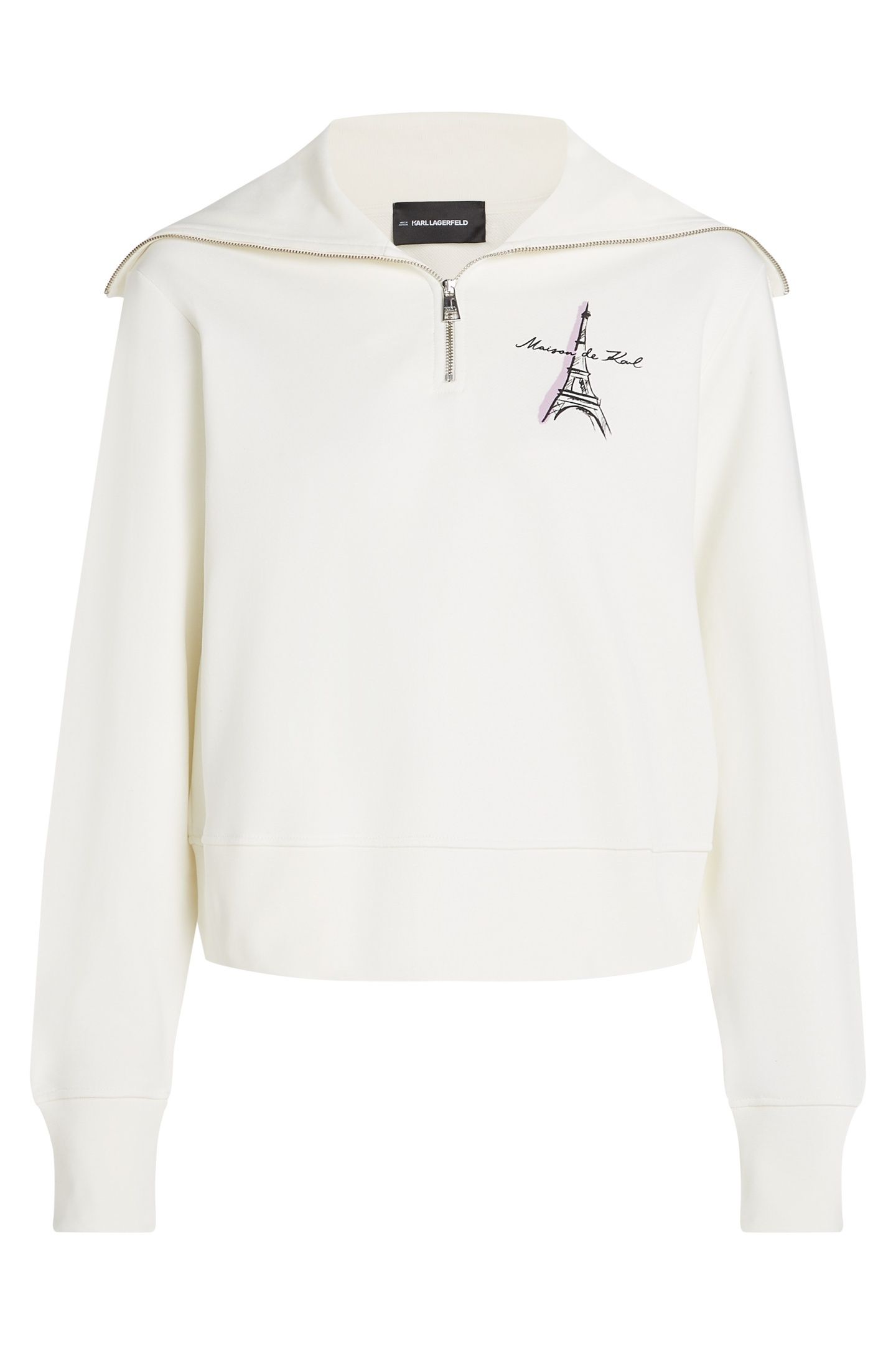 PARIS SKETCH EIFFEL HALF ZIP CANNOLI CREAM 2