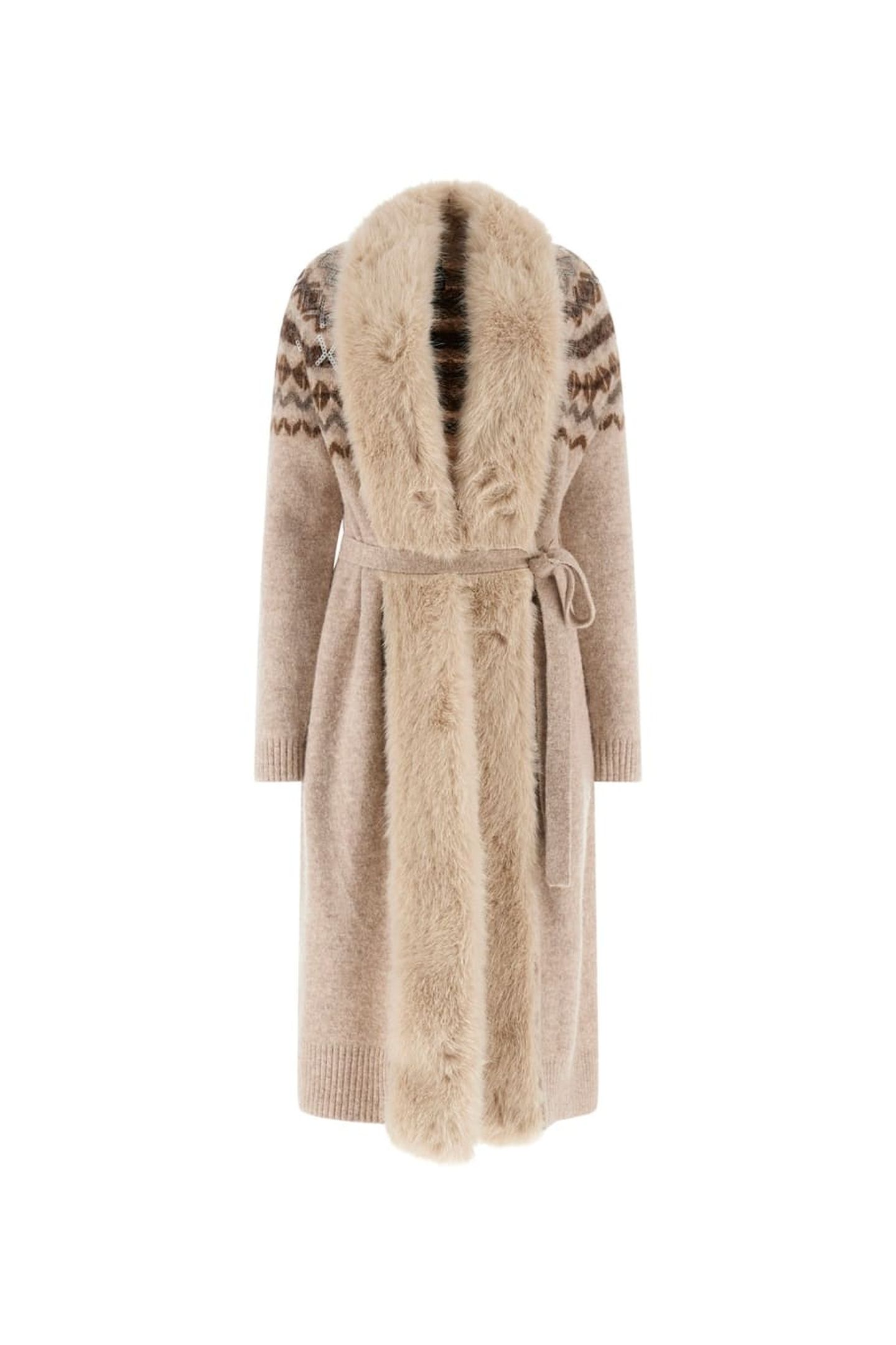 AKILAH LONG CARDI WI VELVET TAUPE HEATHER 8