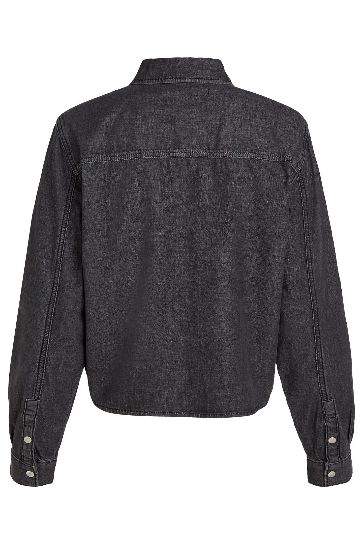 DENIM WRAP BLOUSE WASHED BLACK 5