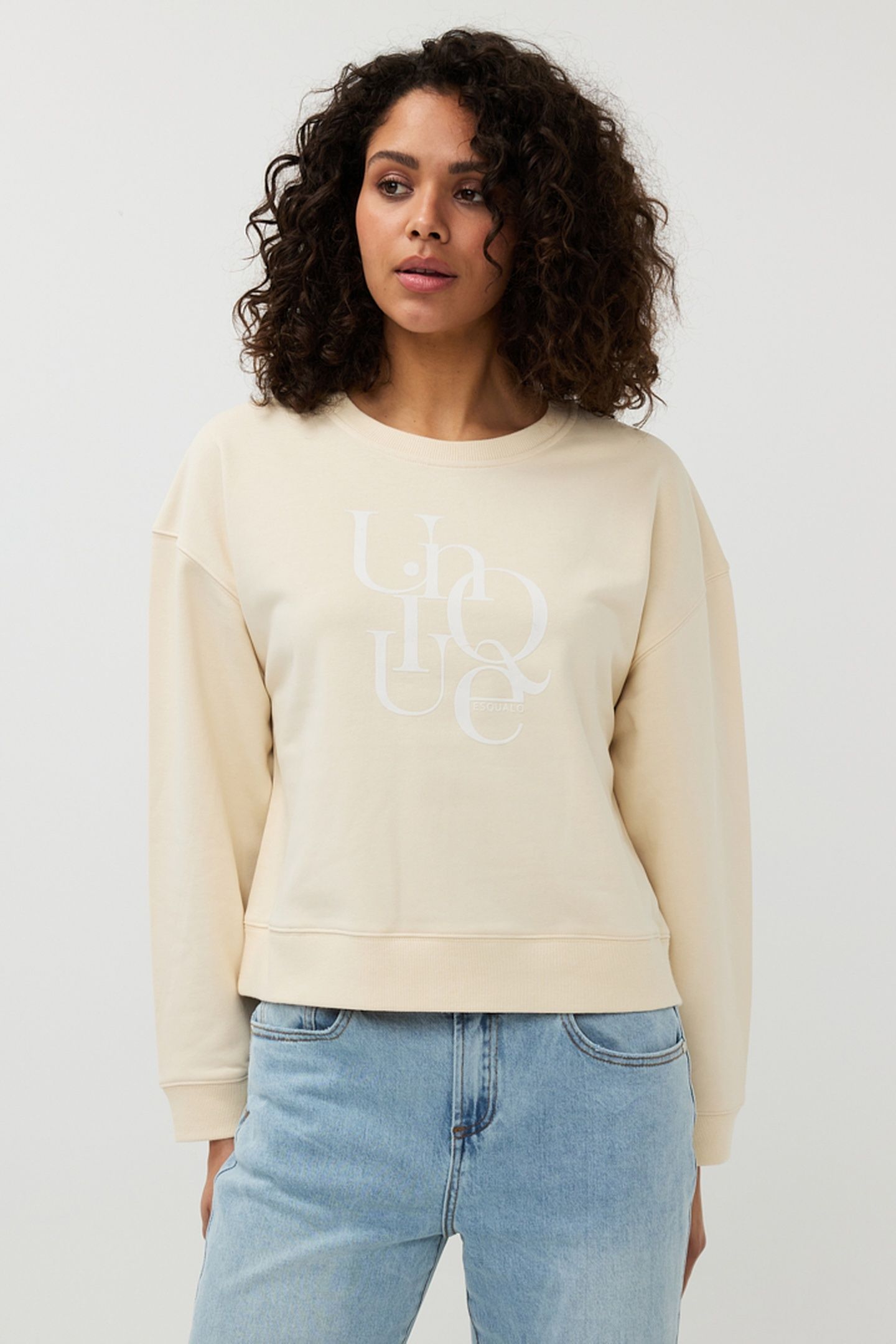 SWEATER FLOCK PRINT “UNIQUE NATURAL 2