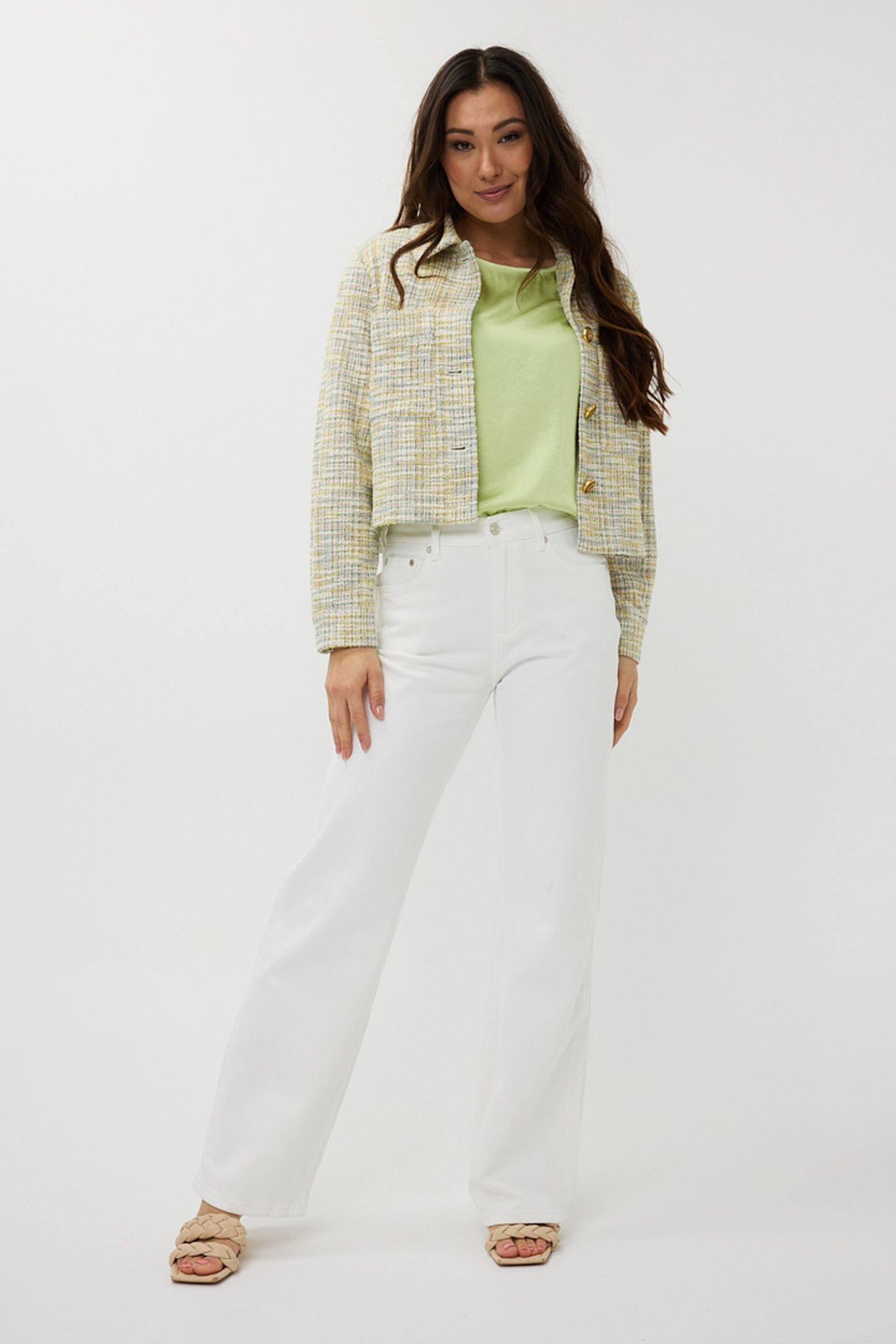 JACKET TWEED FANCY BUTTON MULTI COLOR 1