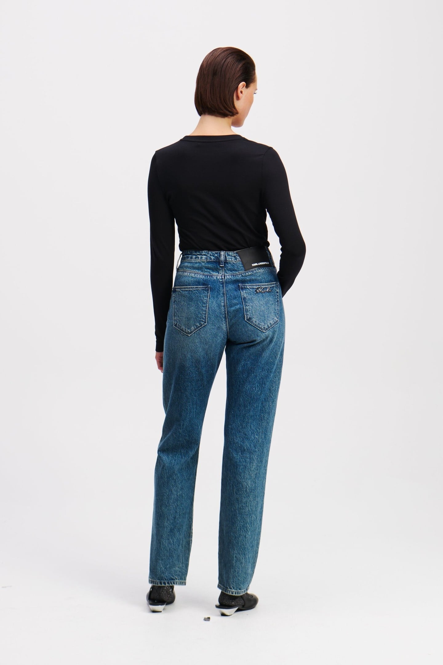 STRAIGHT LEG DENIM PANTS DARK BLUE 2