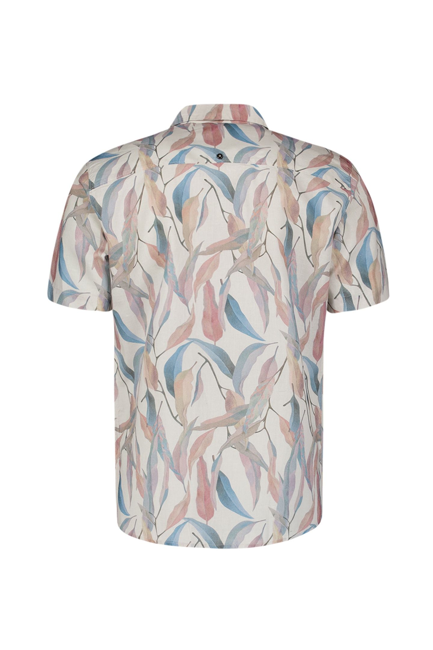 SHIRT SHORT SLEEVE REVERS COLLAR ALLOVER PRINTED WITH LINEN 2
